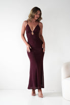 Oh Hello Clothing Dresses 1*DONE - VERA & LUCY-Shimmer Mesh red V-Neck Maxi Dress