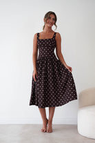 Oh Hello Clothing Women > Clothing > Dresses 1*DONE-VERY&LUCY- Brown polka dot dress