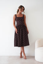 Oh Hello Clothing Women > Clothing > Dresses 1*DONE-VERY&LUCY- Brown polka dot dress