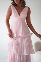 Oh Hello Clothing Women > Clothing > Dresses 1*DONE-Vina Tiered Pleated Layered Maxi Dress | New colour Pink
