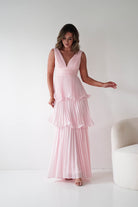 Oh Hello Clothing Women > Clothing > Dresses 1*DONE-Vina Tiered Pleated Layered Maxi Dress | New colour Pink