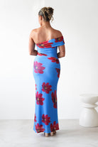Solara Floral Print Mesh Maxi Dress Blue | Wedding Guest Dress | Maxi | Mesh | Oh Hello Clothing