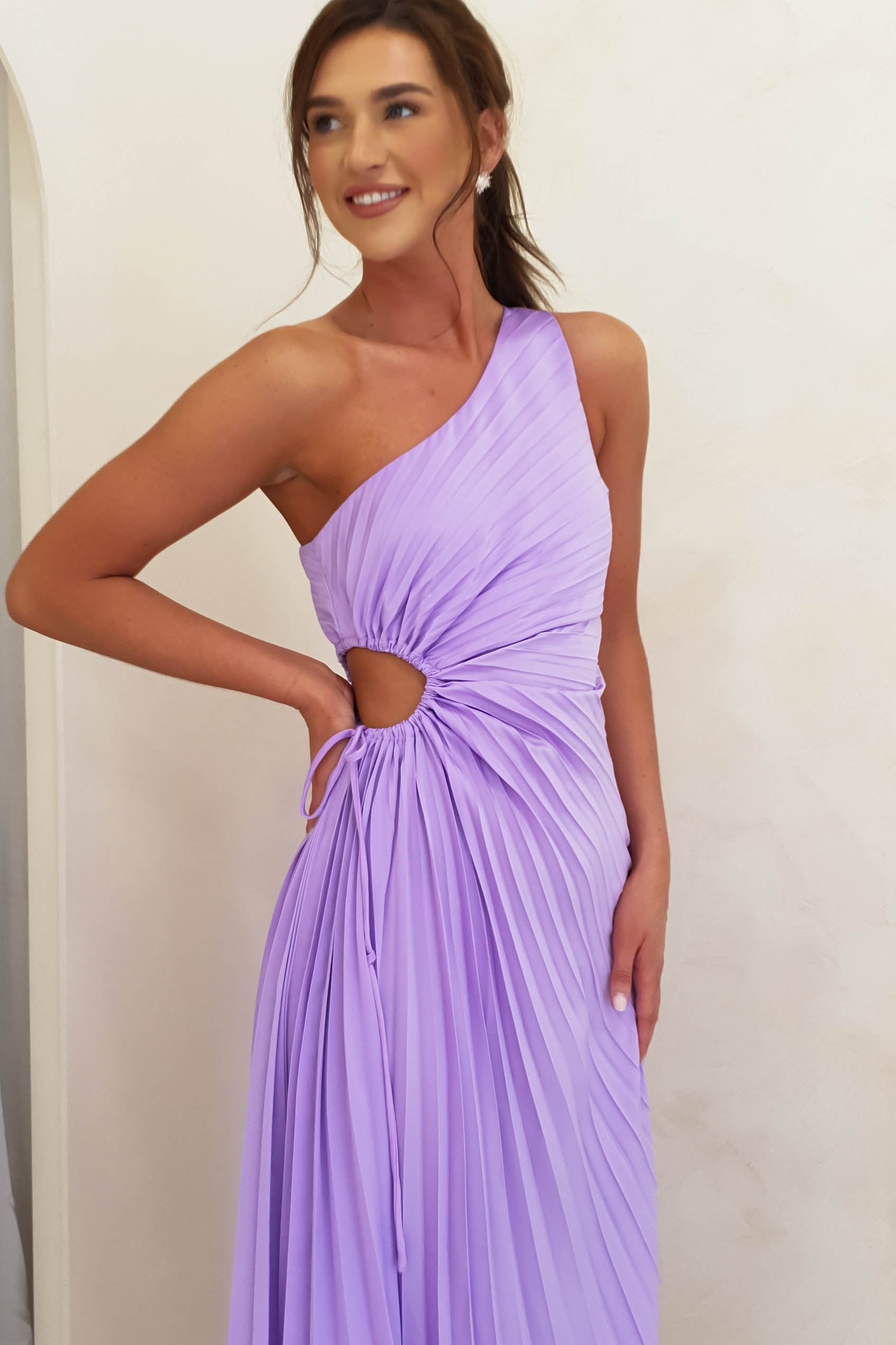 Olsen Pleated Maxi Dress | Lilac