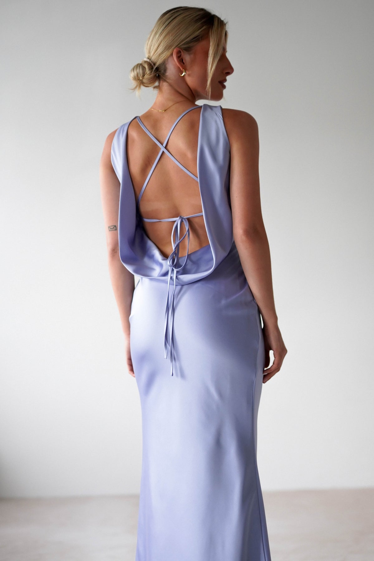 Alanna Soft Matte Satin Maxi Dress | Periwinkle Blue-Oh Hello Clothing