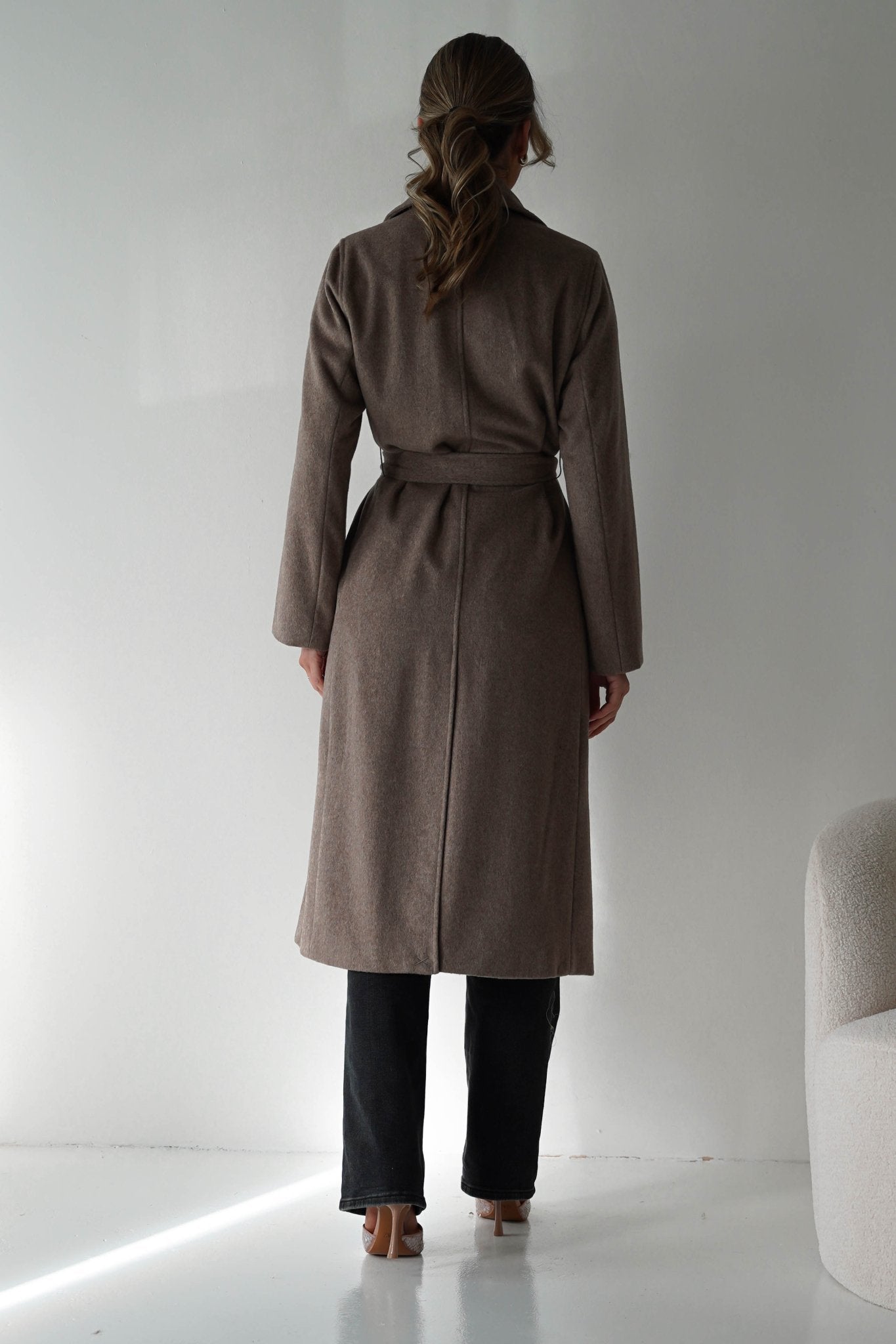 Alicia Belted Wool Coat | Taupe | USA