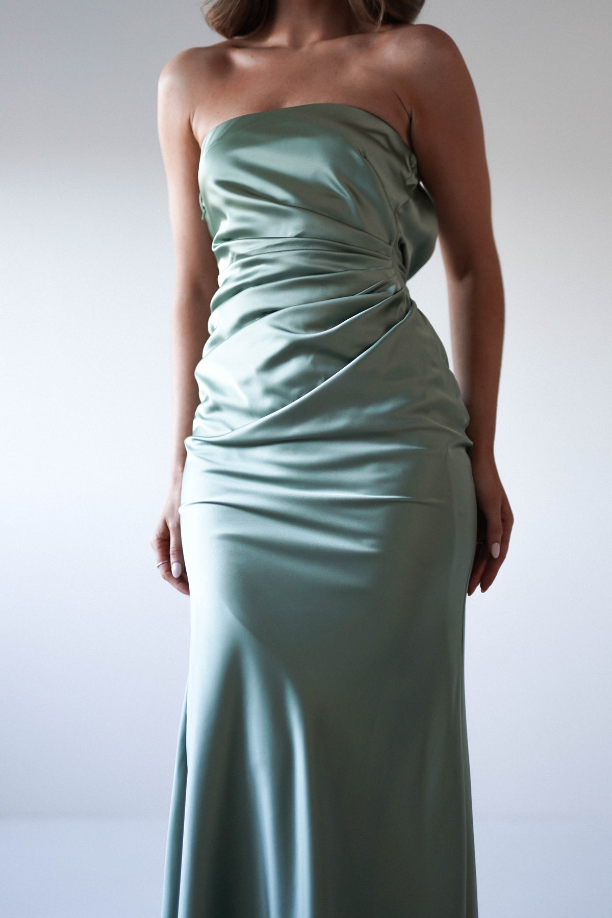 Allegra Gathered Midaxi Dress | Sage-Oh Hello Clothing
