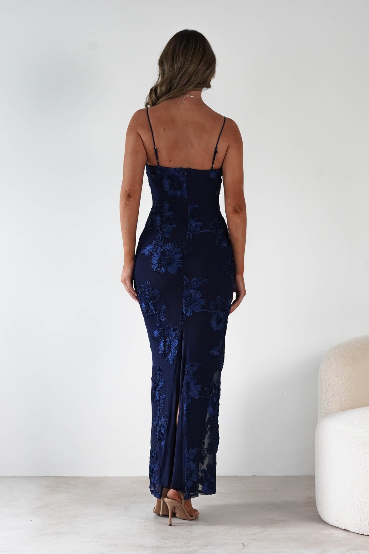Alvana Floral Appliqué Maxi Dress | Navy-Oh Hello Clothing