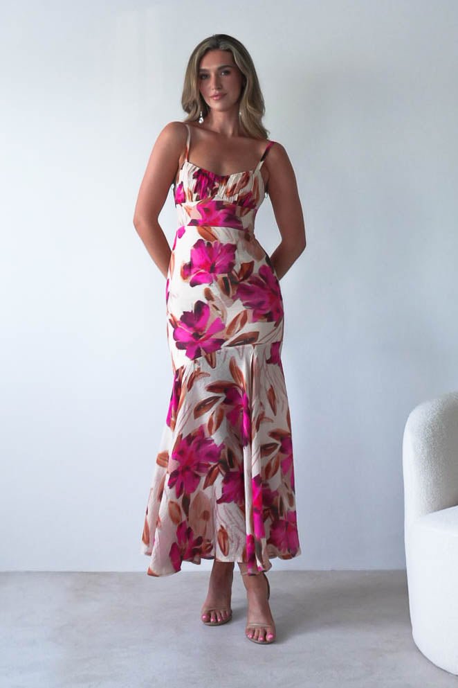Amari Floral Print Midaxi Dress | Mixed Print-Oh Hello Clothing