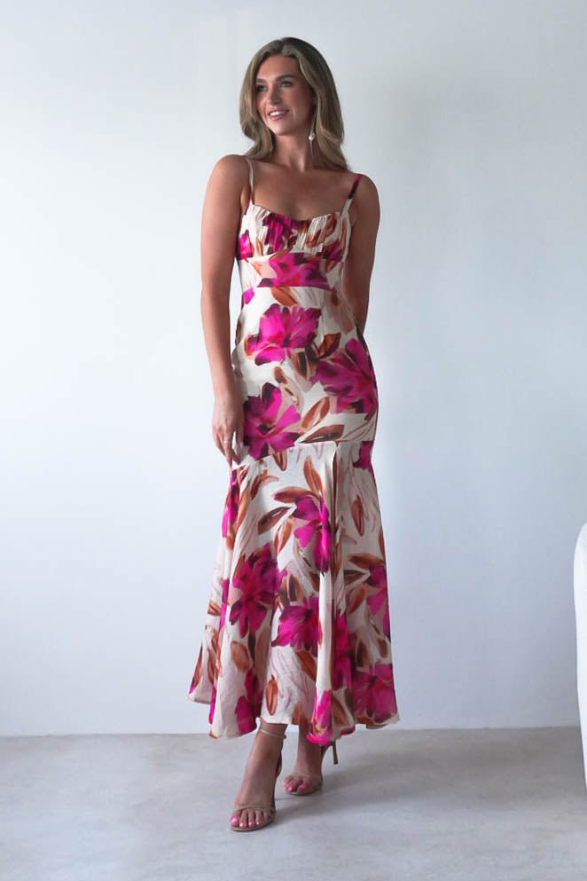 Amari Floral Print Midaxi Dress | Mixed Print-Oh Hello Clothing