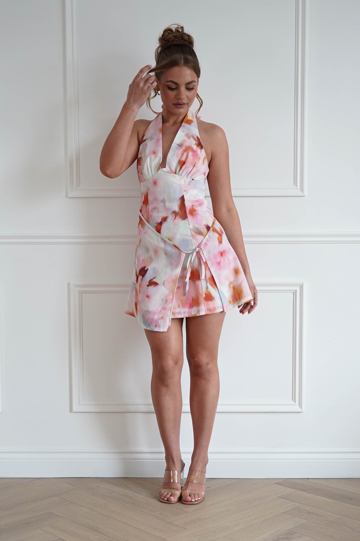 Amelia Cotton Floral Mini Dress | Mixed Print-Oh Hello Clothing