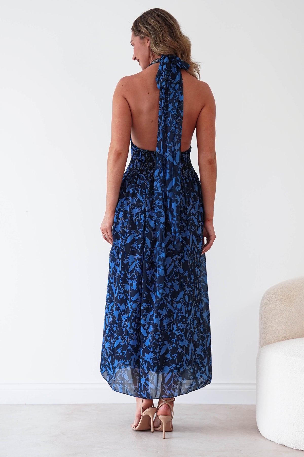 Anara Floral Print Maxi Dress | Blue Print-Oh Hello Clothing