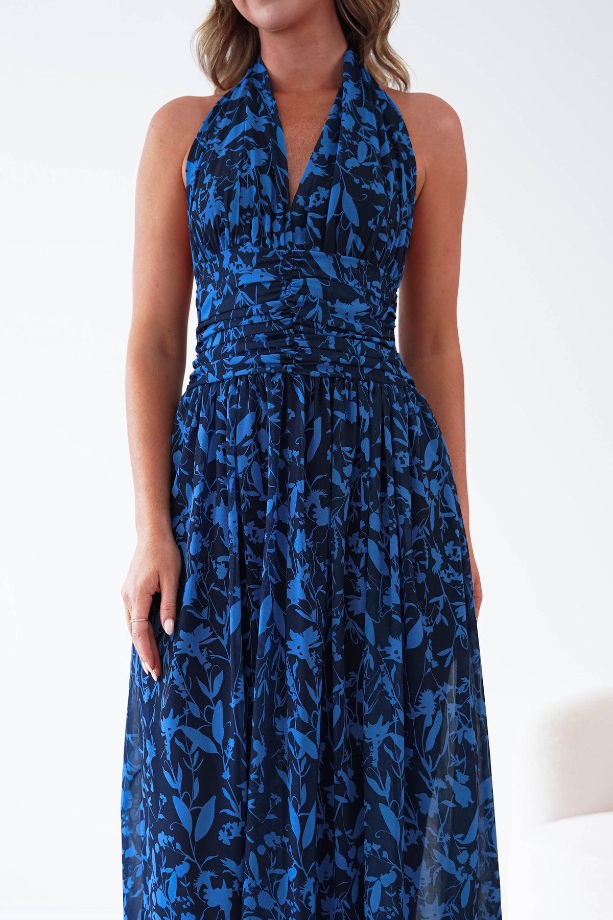 Anara Floral Print Maxi Dress | Blue Print-Oh Hello Clothing