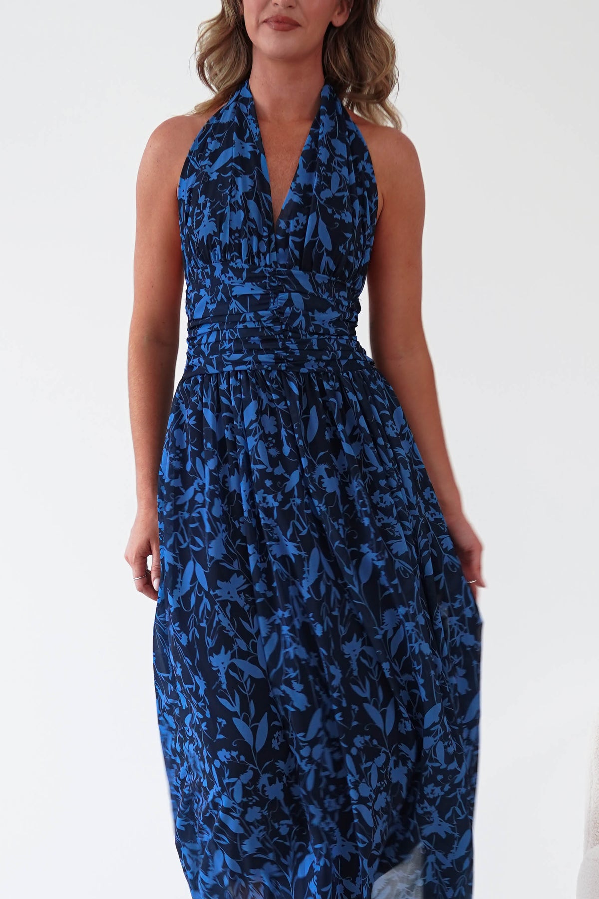 Anara Floral Print Maxi Dress | Blue Print-Oh Hello Clothing