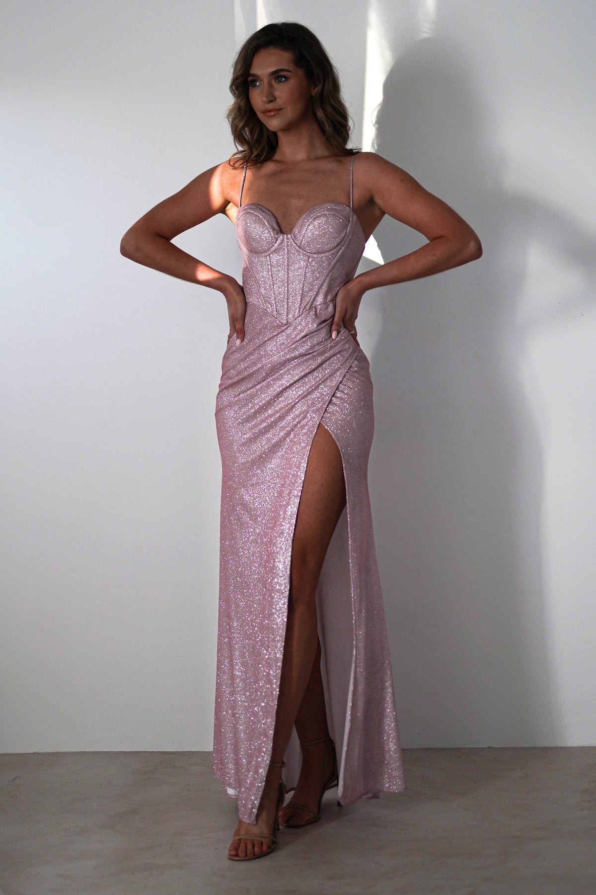 Anastasia Glitter Sweetheart Gown | Blush-Oh Hello Clothing