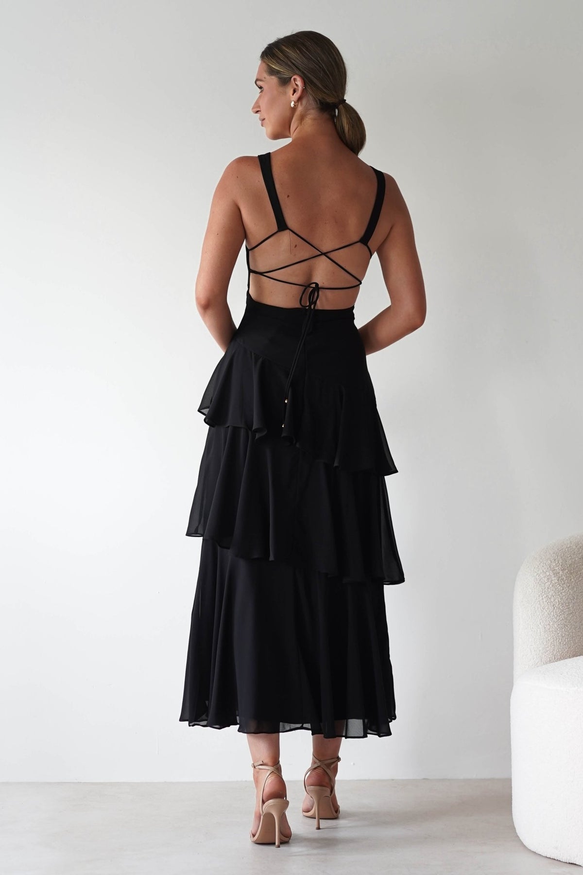Andalusia Ruffle Maxi Dress | Black-Oh Hello Clothing
