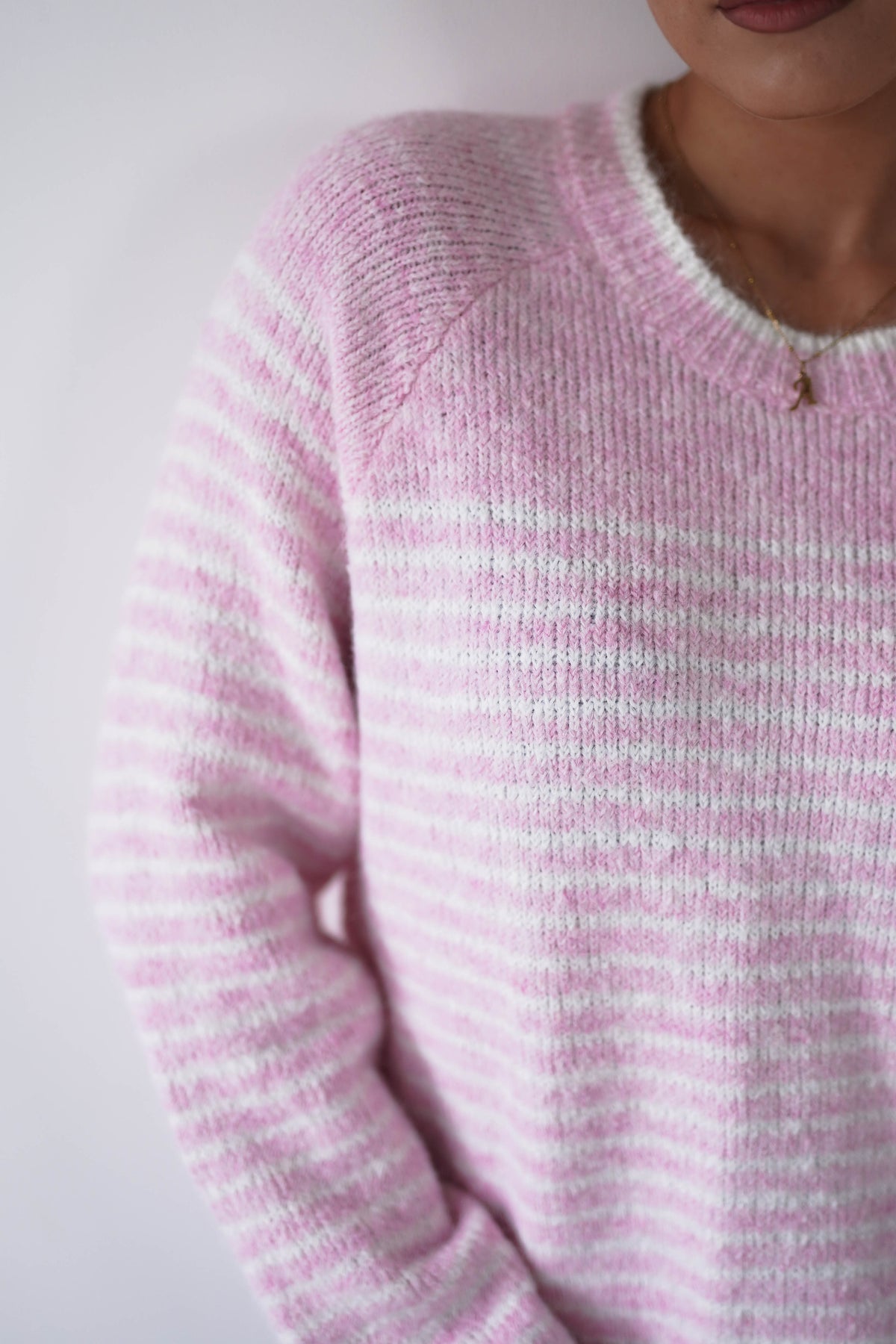 Aria Striped Cosy Knit Jumper | Pink-Oh Hello Clothing