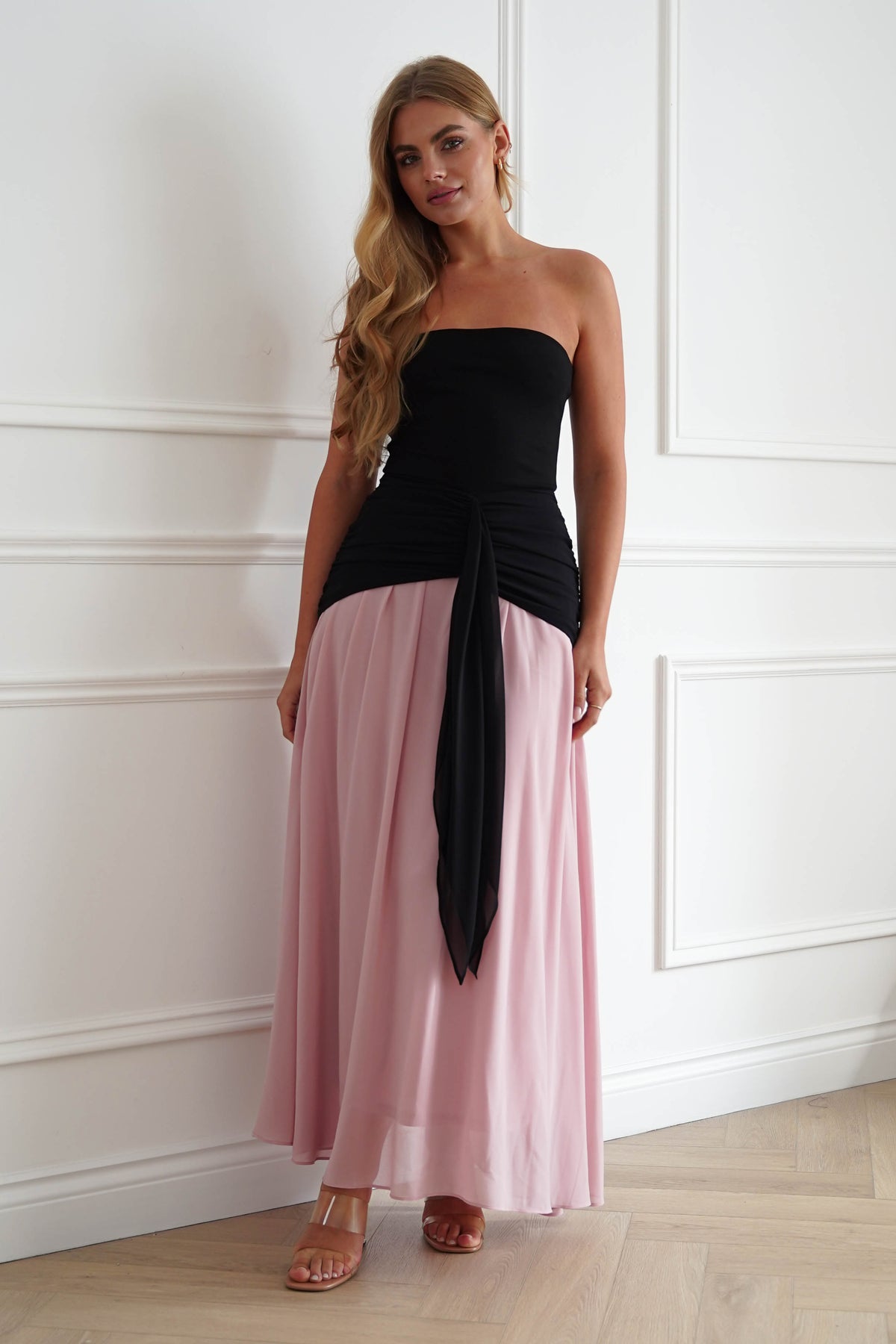 Oh Hello Clothing Women > Clothing > Dresses Ashleigh Strapless Midaxi Dress | Black/Pink