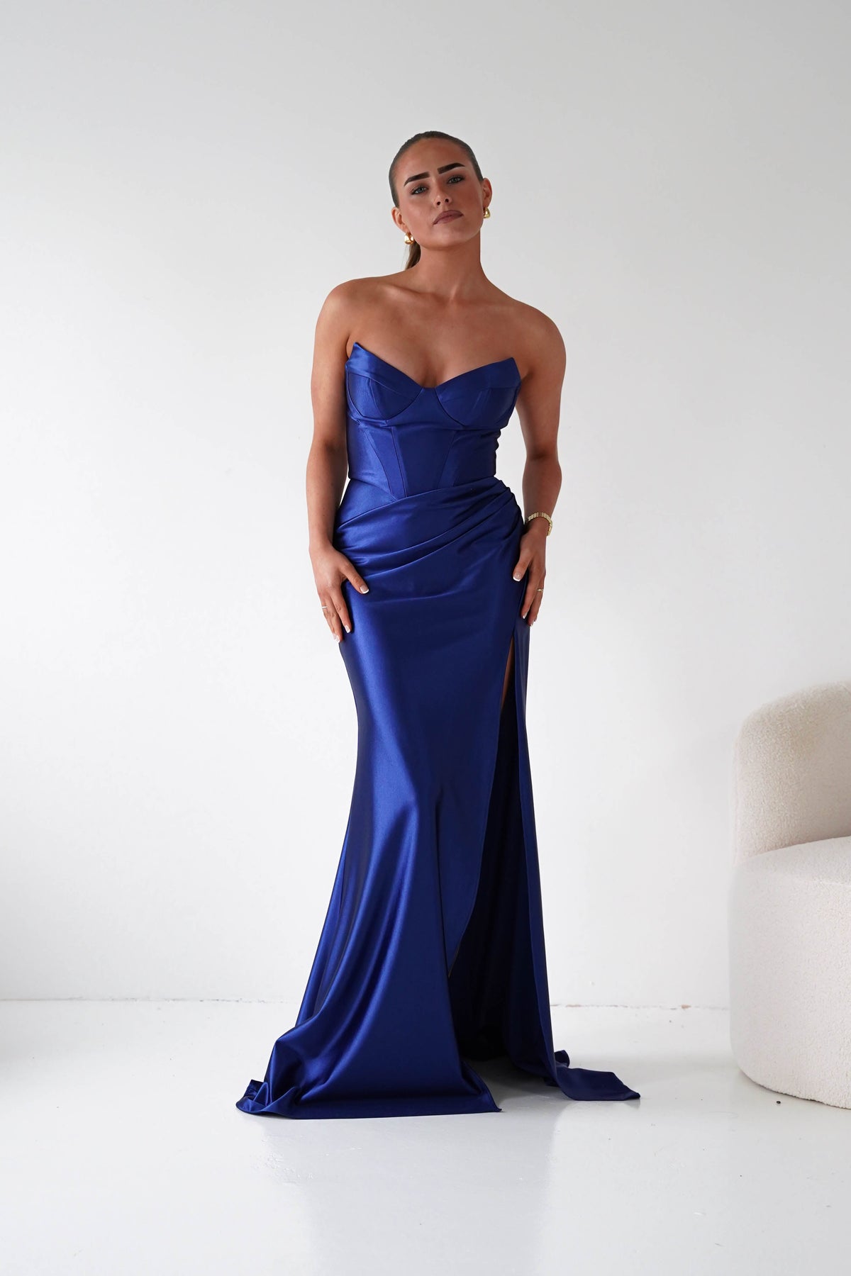 Ashley Strapless Bodycon Gown | Navy-Oh Hello Clothing
