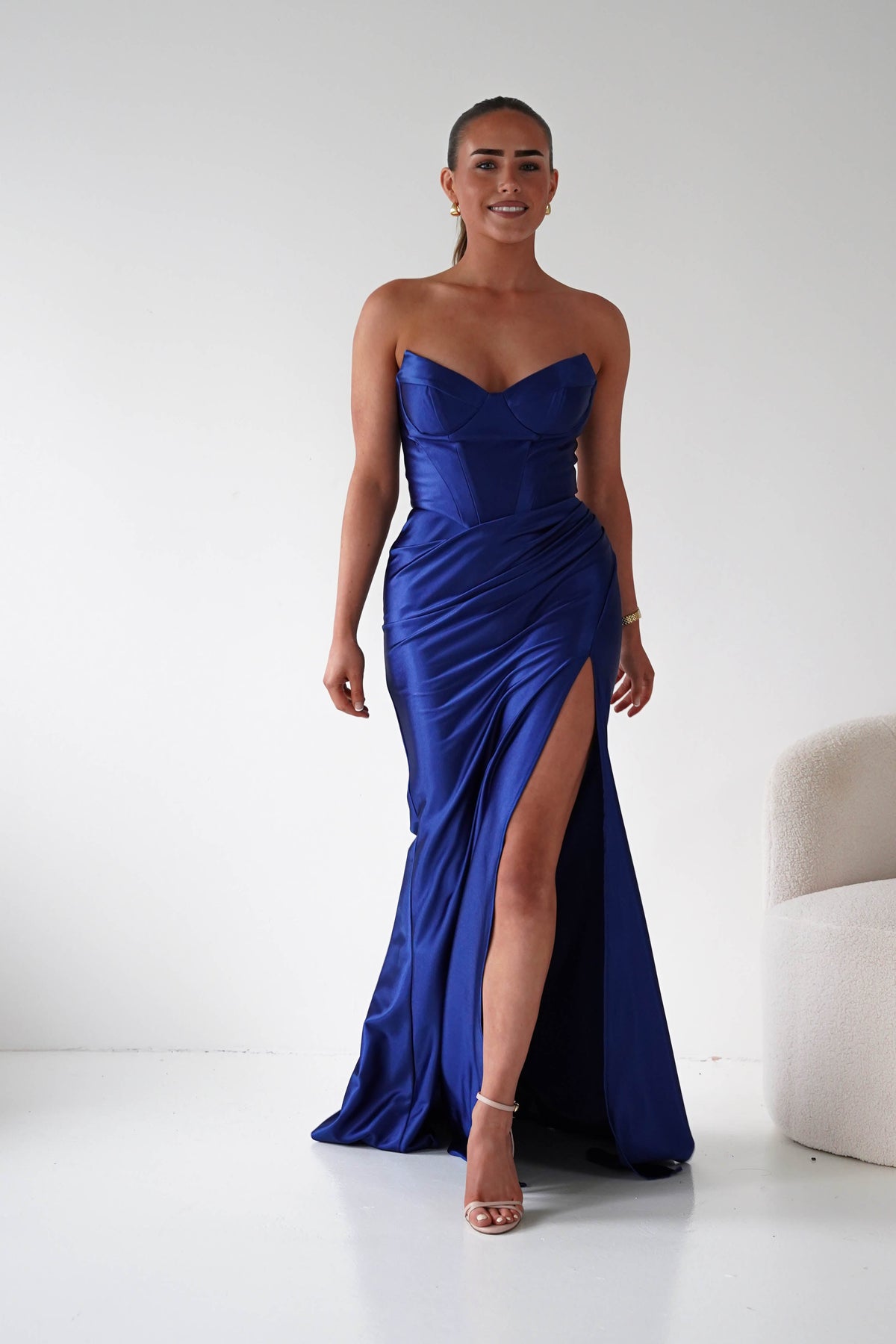 Ashley Strapless Bodycon Gown | Navy-Oh Hello Clothing