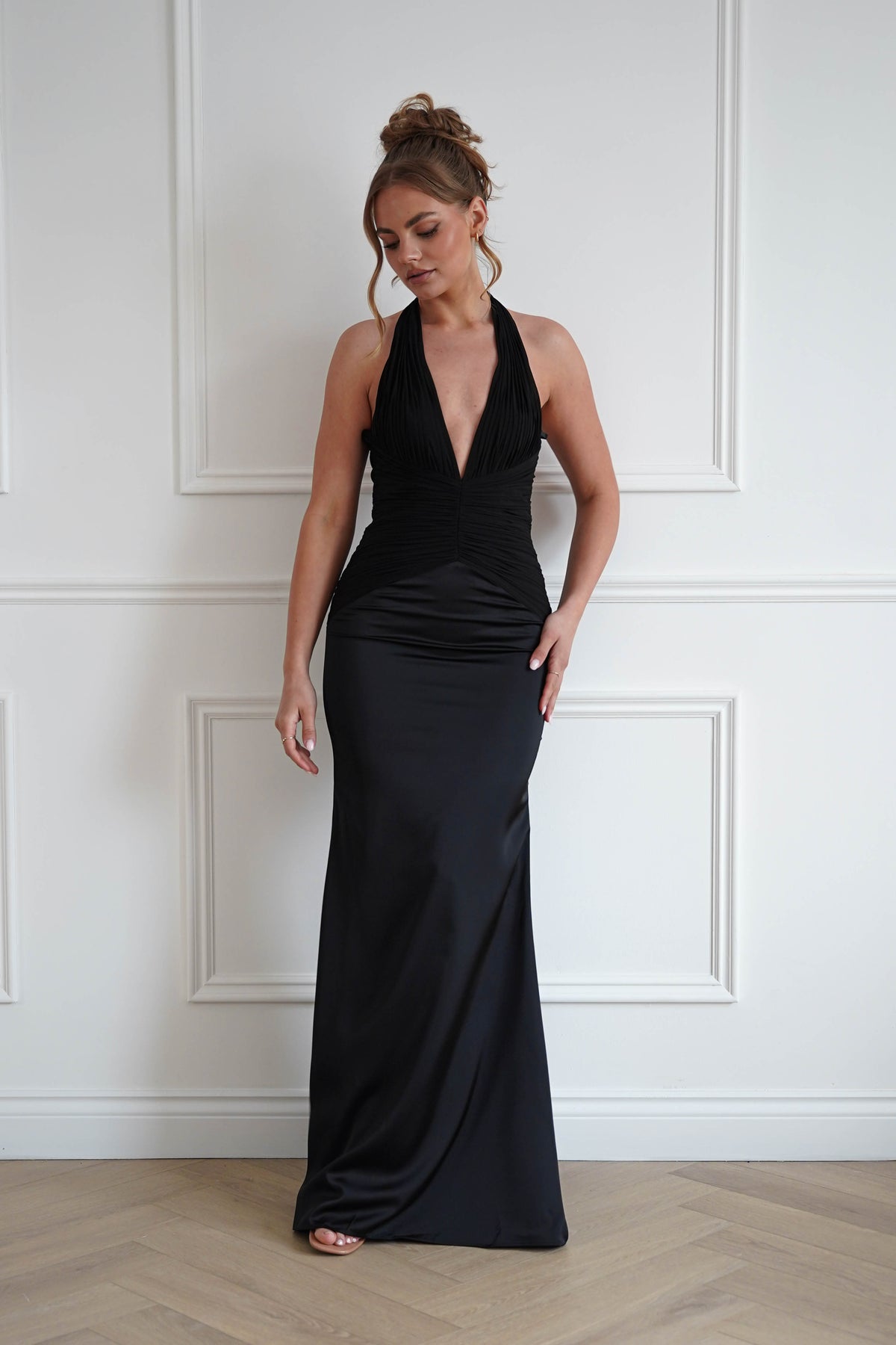 Austin Bodycon Halterneck Maxi Dress | Black-Oh Hello Clothing