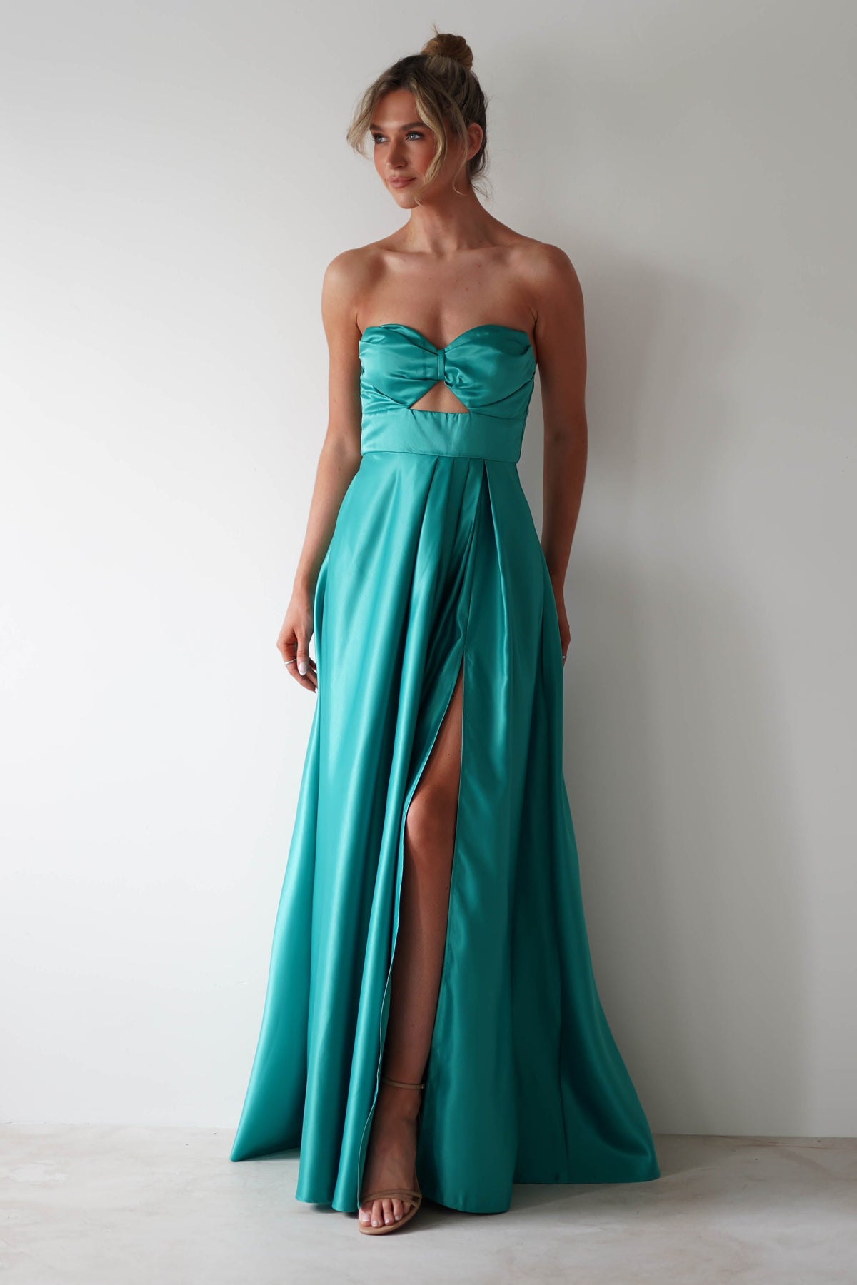 Ava Strapless Maxi Dress | Green-Oh Hello Clothing