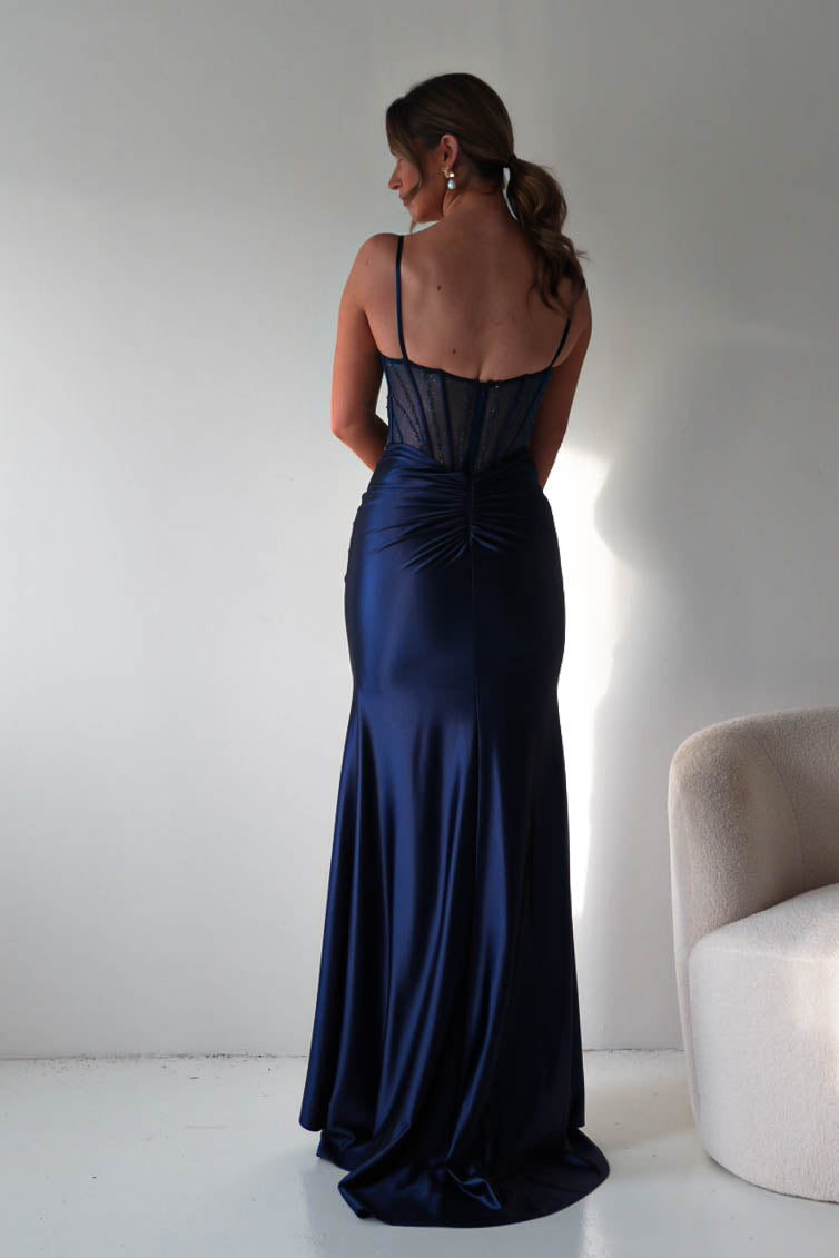 Becca Embellished Corset Evening Gown | Navy-Oh Hello Clothing
