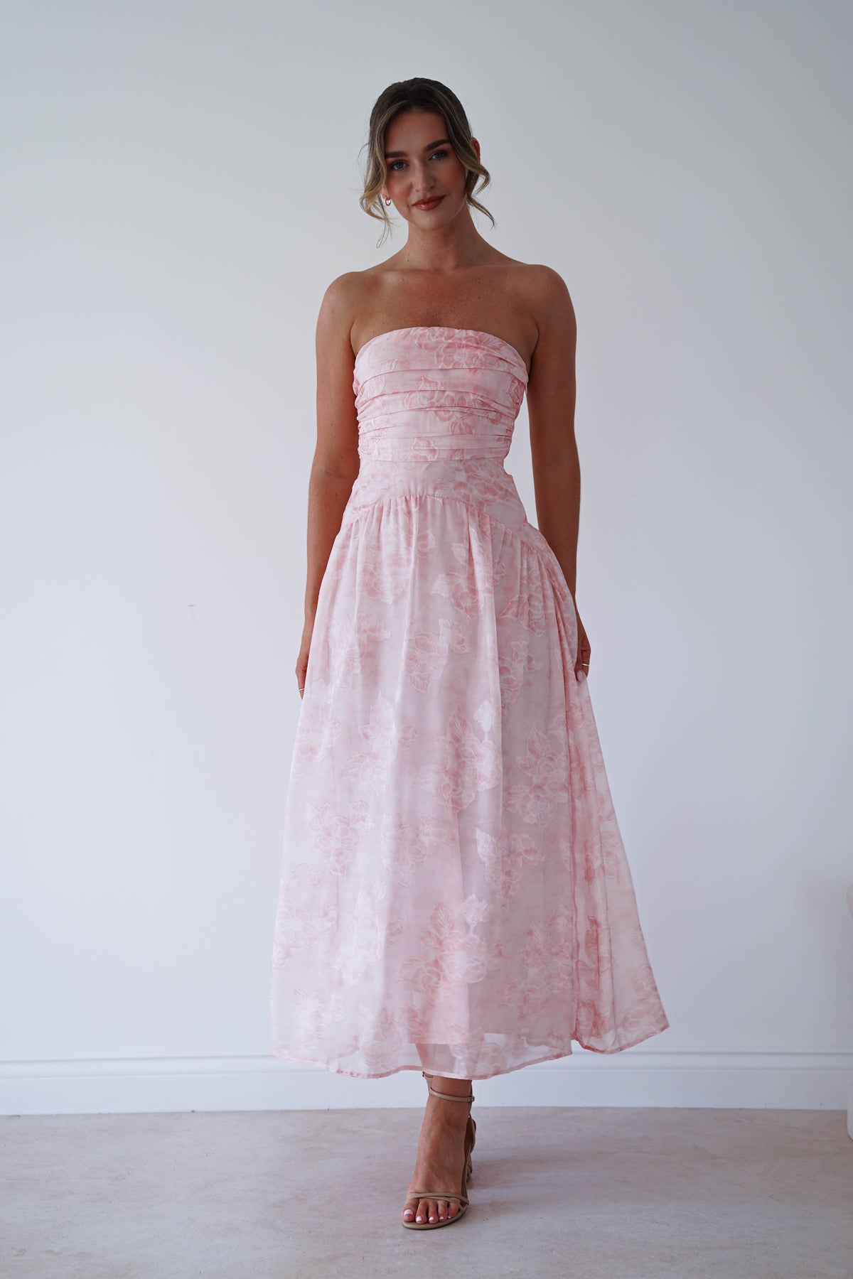 Belrose Floral Strapless Maxi Dress | Pink-Oh Hello Clothing