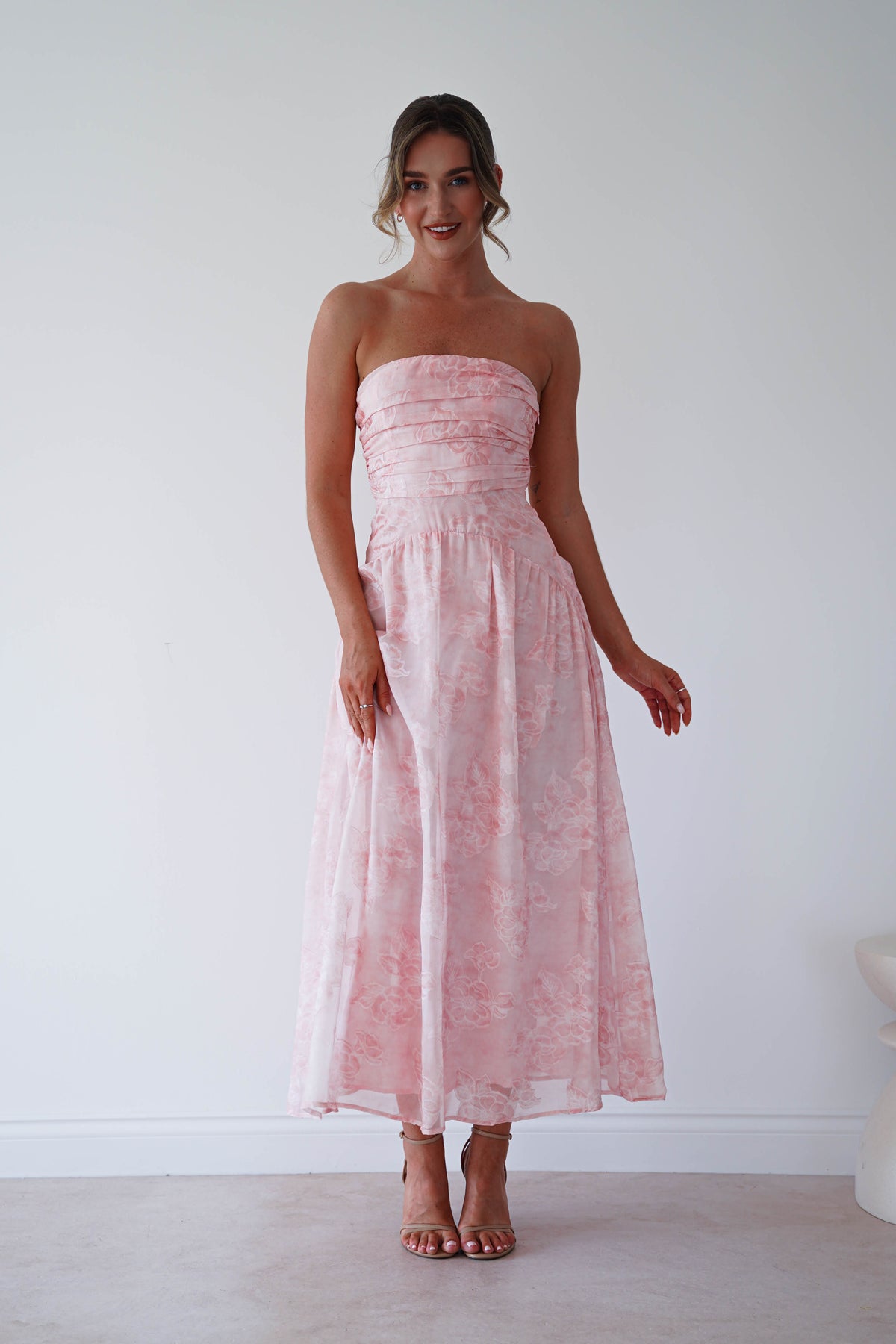 Belrose Floral Strapless Maxi Dress | Pink-Oh Hello Clothing