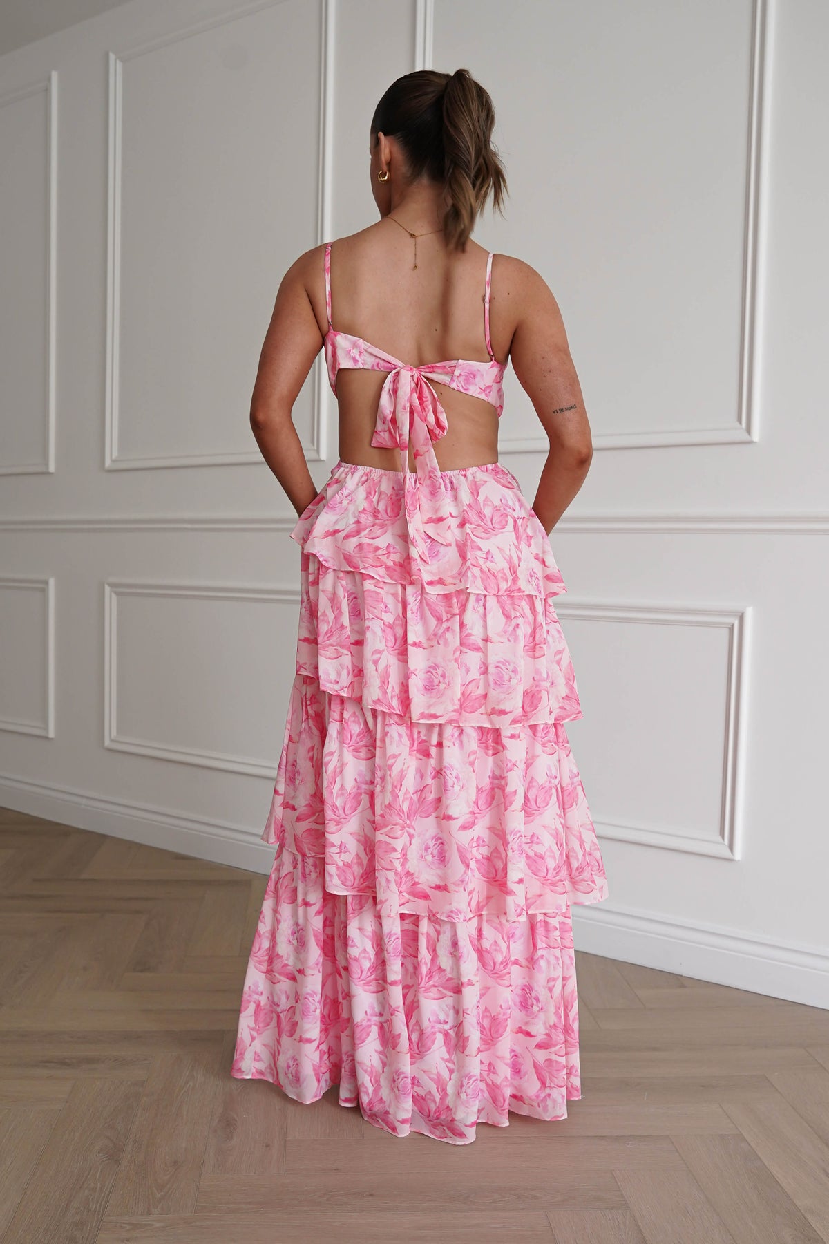 Beth Floral Tiered Maxi Dress | Pink-Oh Hello Clothing