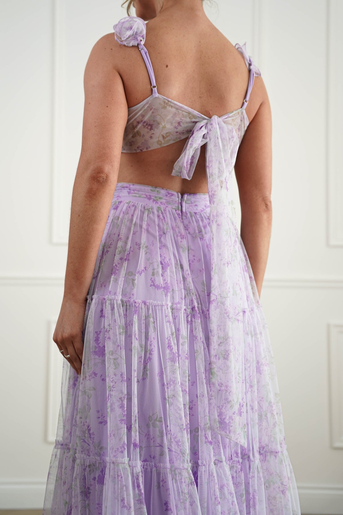 Bethel Floral Tulle Maxi Dress | Lavender-Oh Hello Clothing