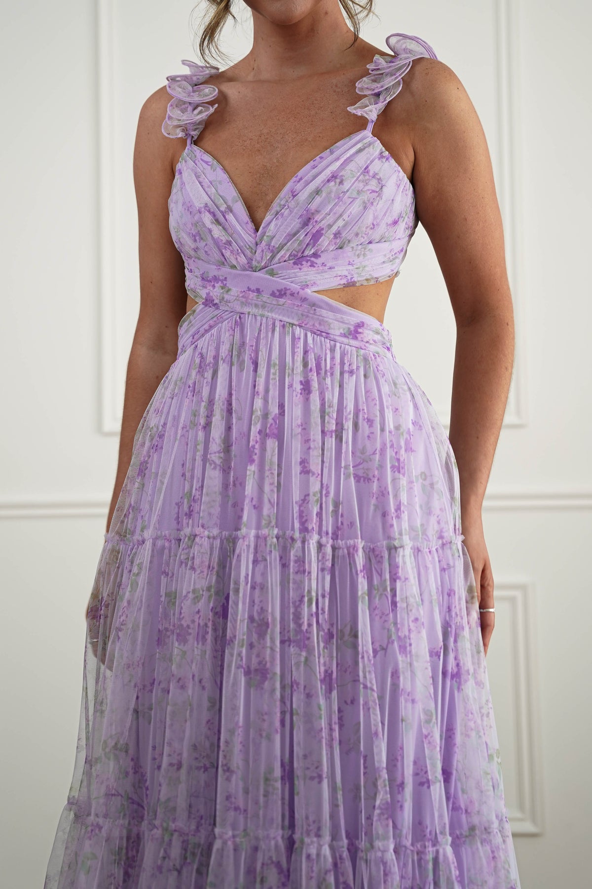 Bethel Floral Tulle Maxi Dress | Lavender-Oh Hello Clothing