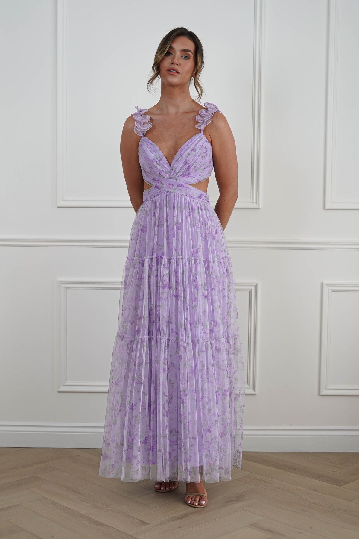 Bethel Floral Tulle Maxi Dress | Lavender-Oh Hello Clothing
