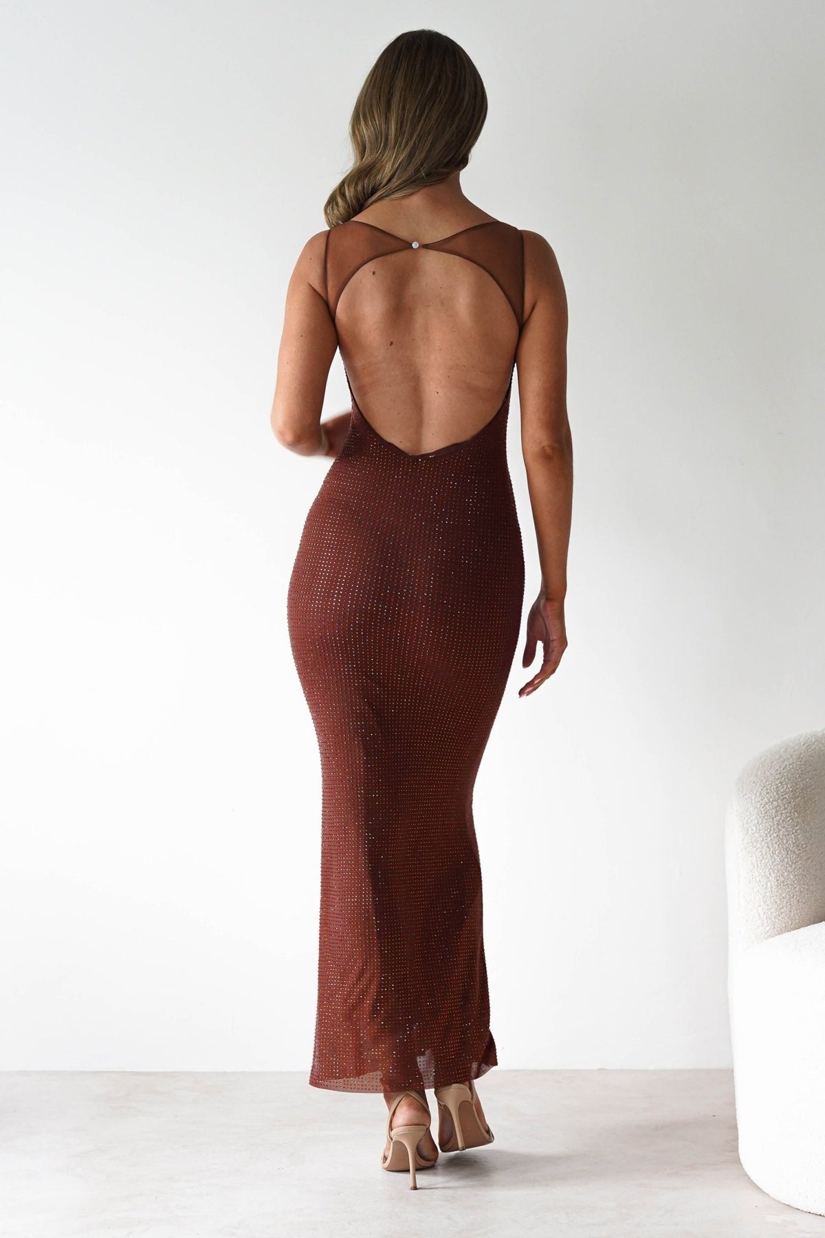 Billini Bodycon Backless Maxi Dress | Brown-Oh Hello Clothing