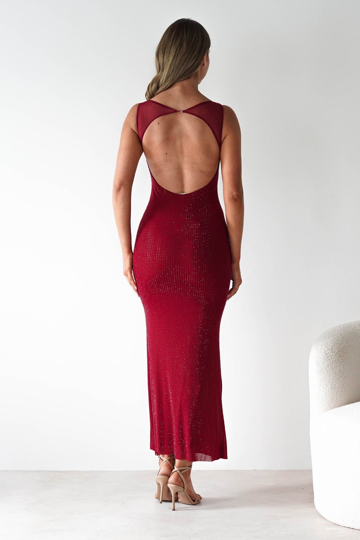 Billini Bodycon Backless Maxi Dress | Red-Oh Hello Clothing