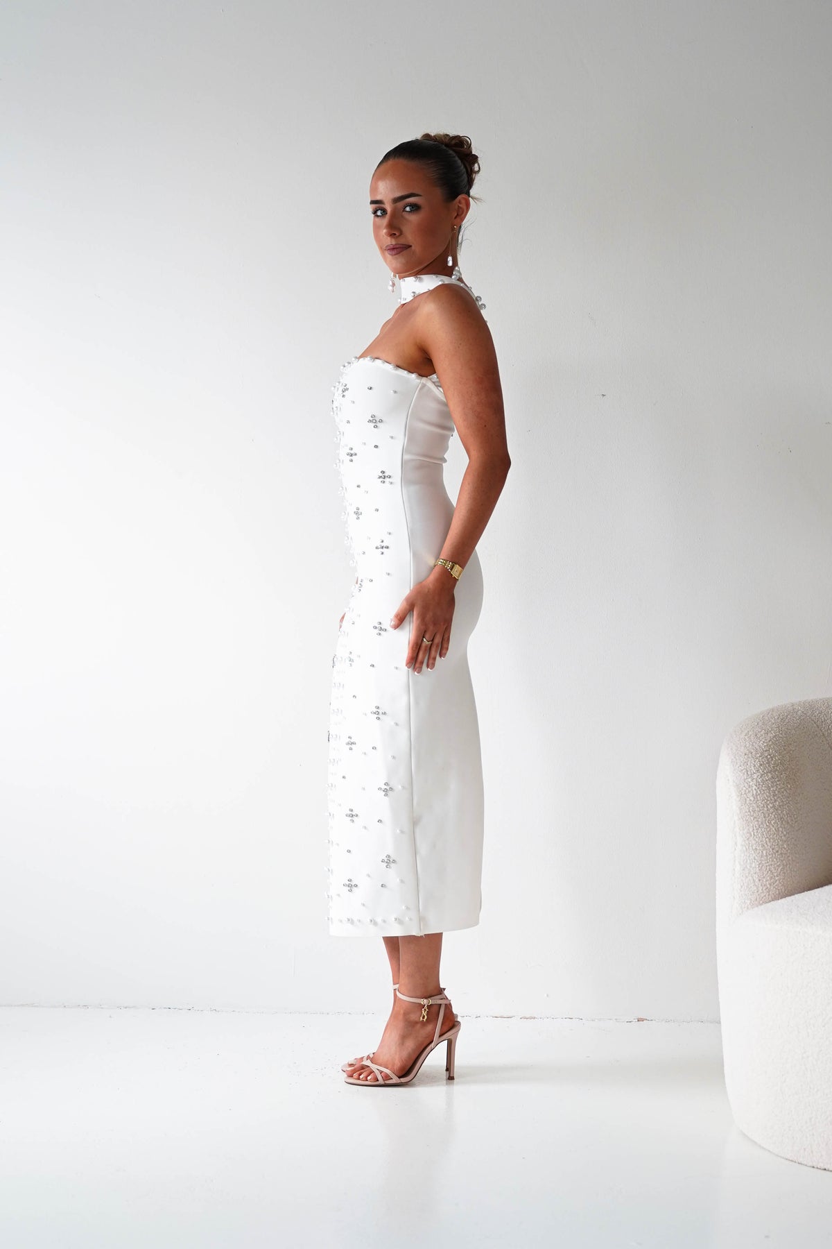 Blayke Bodycon Bandage Midi Dress | White-Oh Hello Clothing