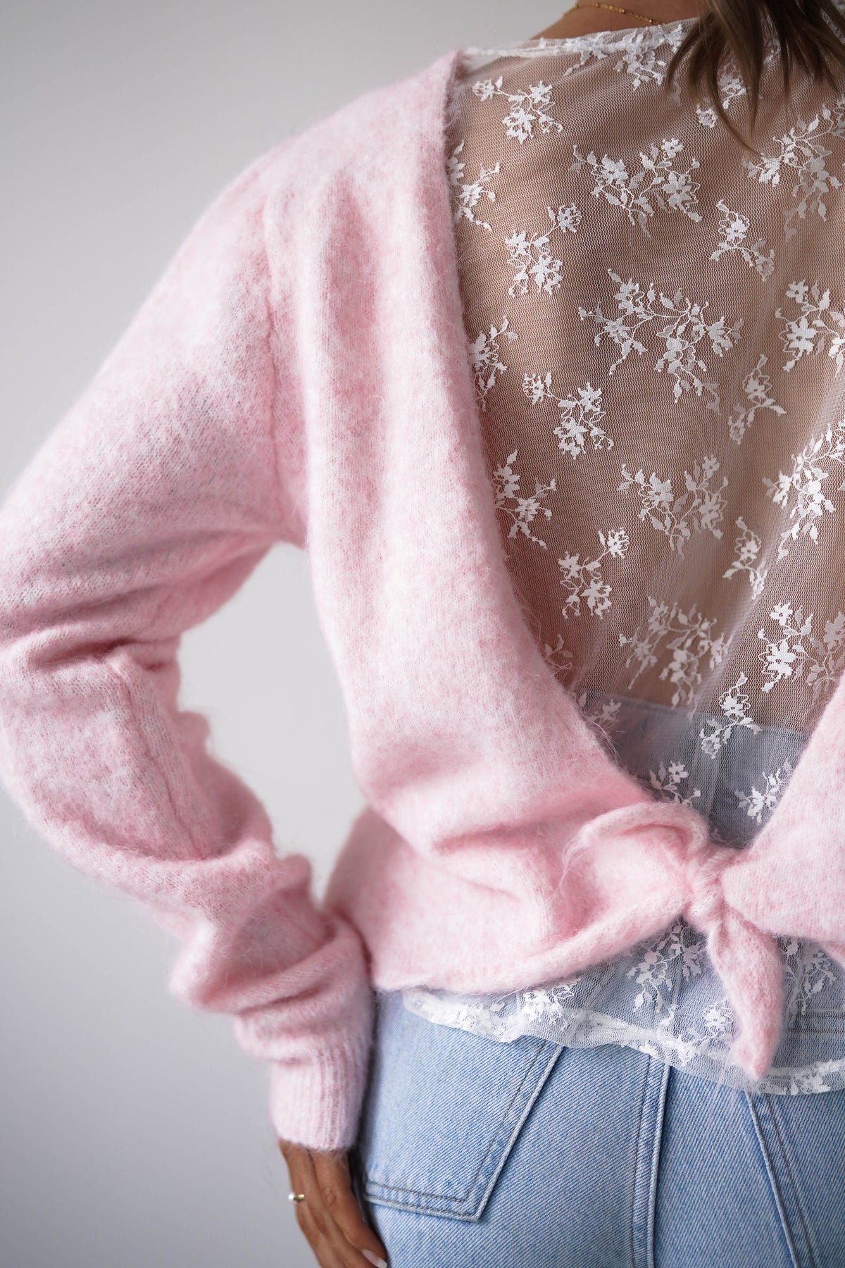Bree Bow Back Detail Knit Jumper | Pink-Oh Hello Clothing