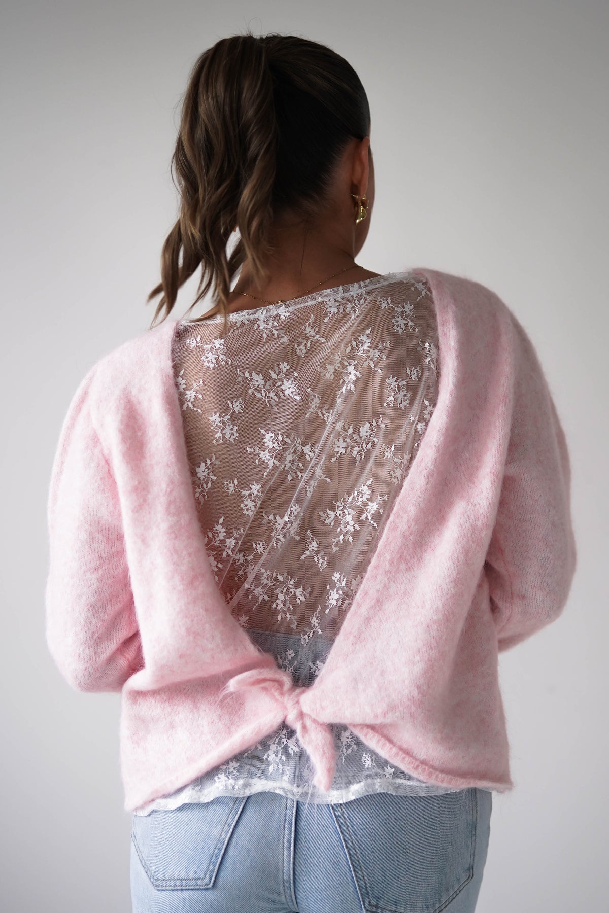 Bree Bow Back Detail Knit Jumper | Pink-Oh Hello Clothing