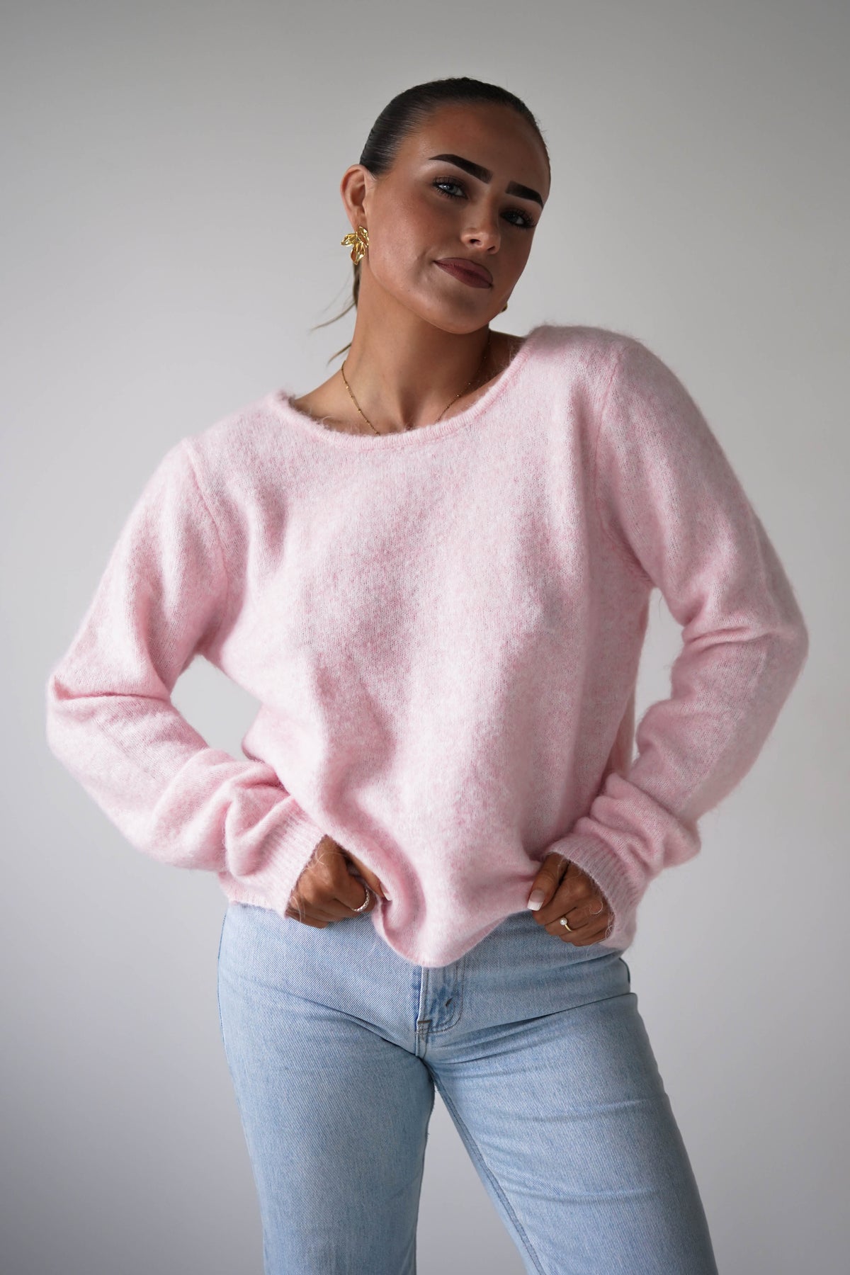 Bree Bow Back Detail Knit Jumper | Pink-Oh Hello Clothing
