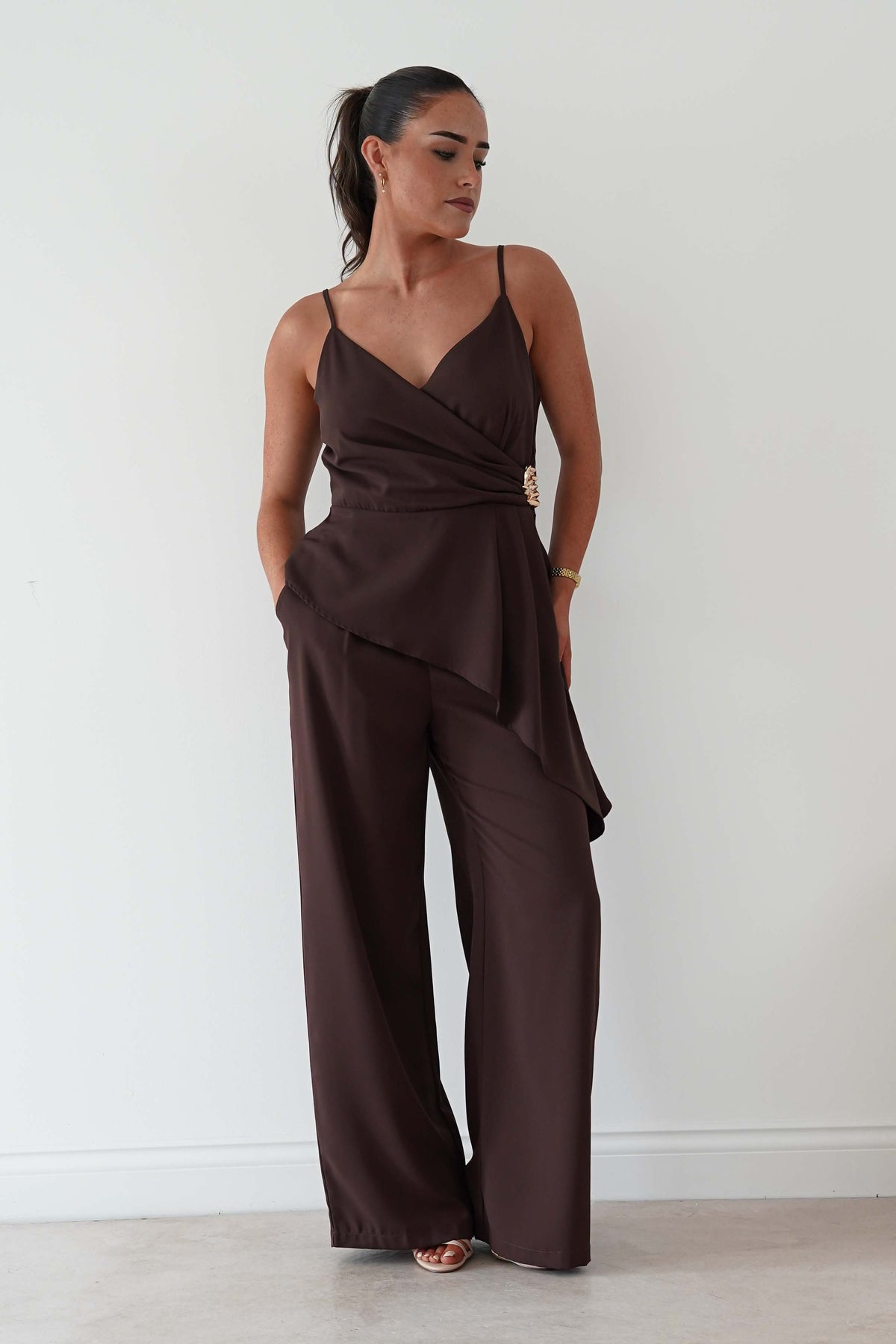 Bridget Asymmetric Co-Ord Set | Brown-Oh Hello Clothing