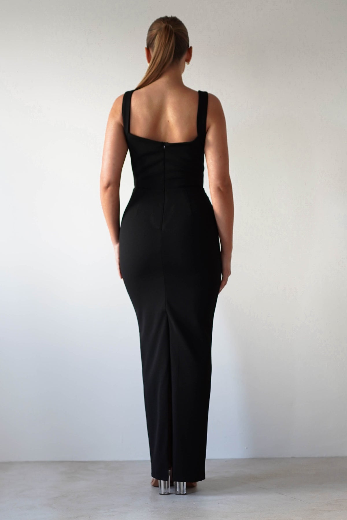 Brooke Square Neck Maxi Dress | Black-Oh Hello Clothing