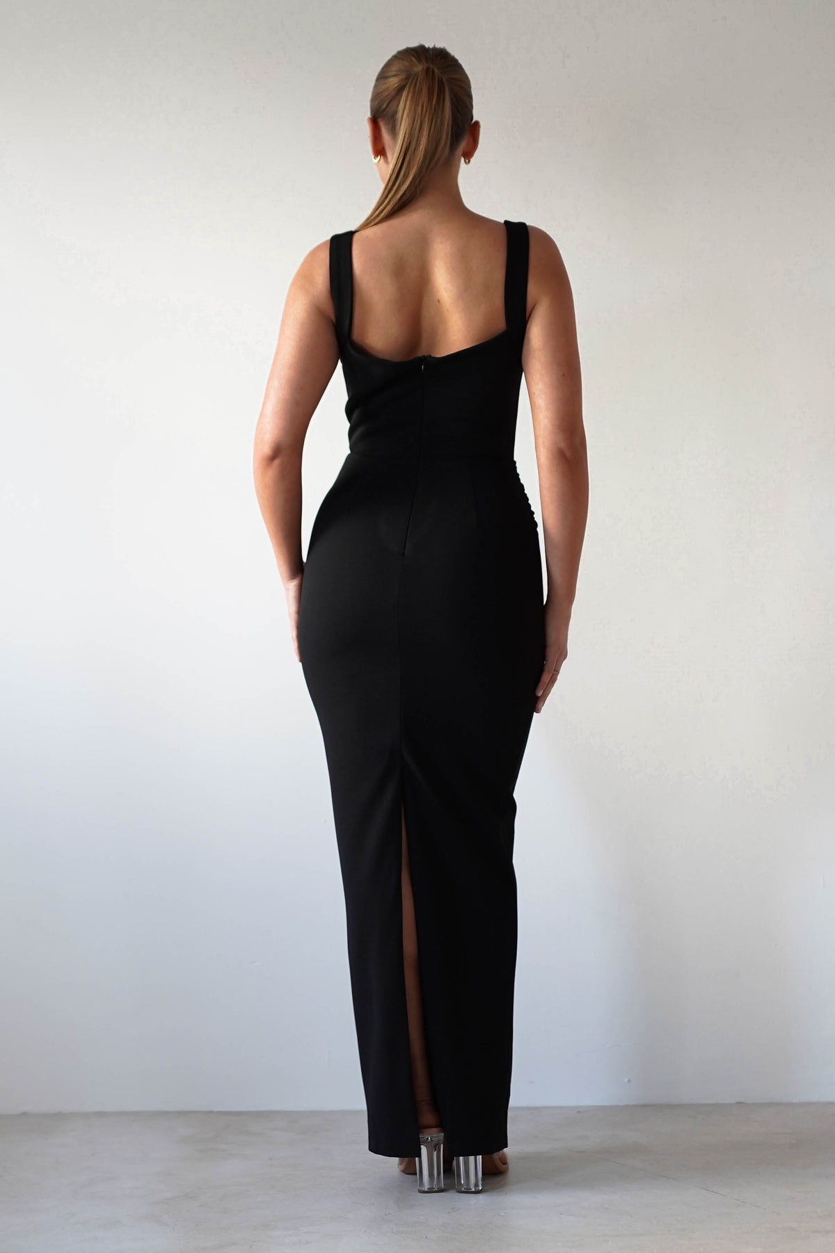 Brooke Square Neck Maxi Dress | Black-Oh Hello Clothing