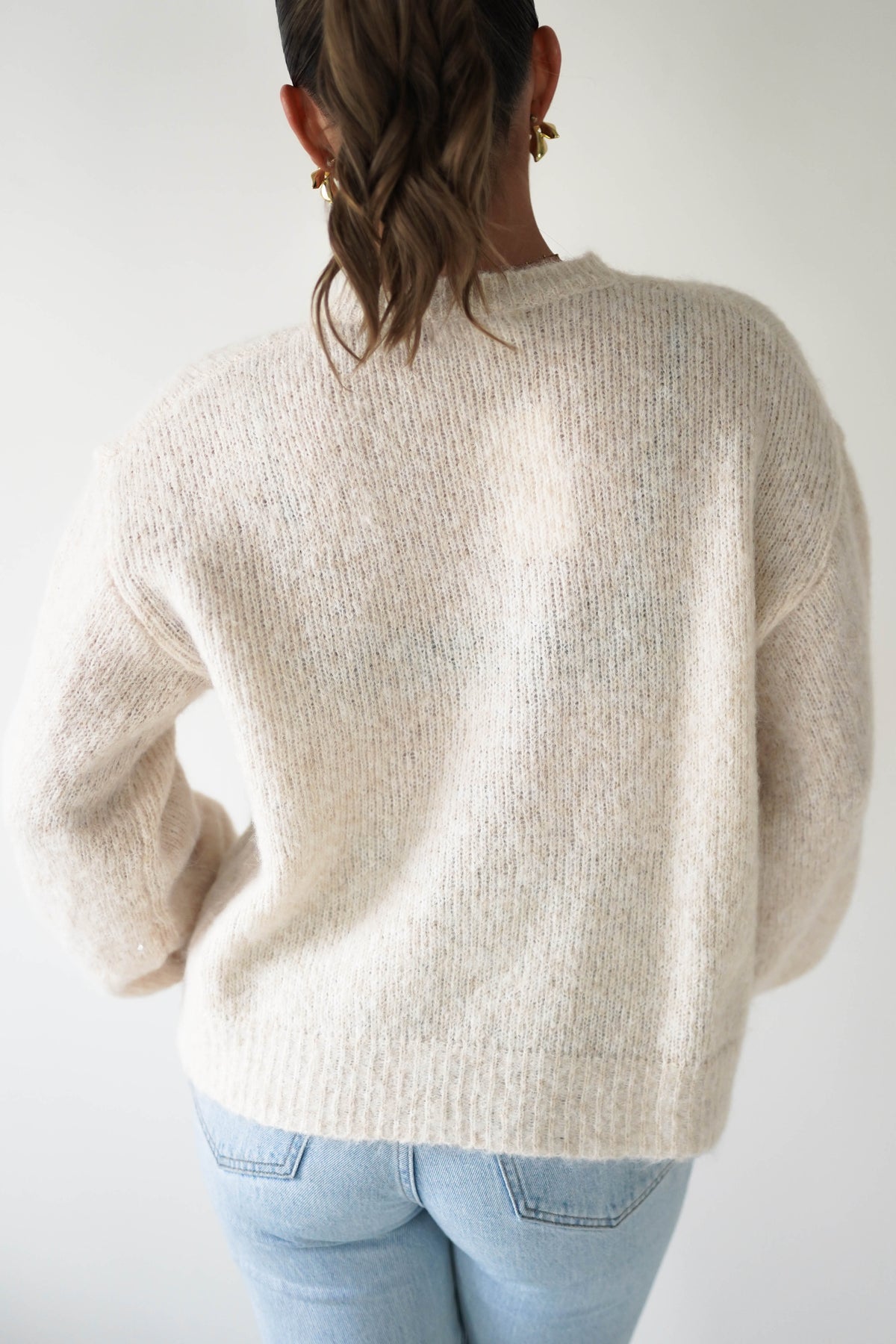 Calix Button Detail Knit Jumper | Beige-Oh Hello Clothing