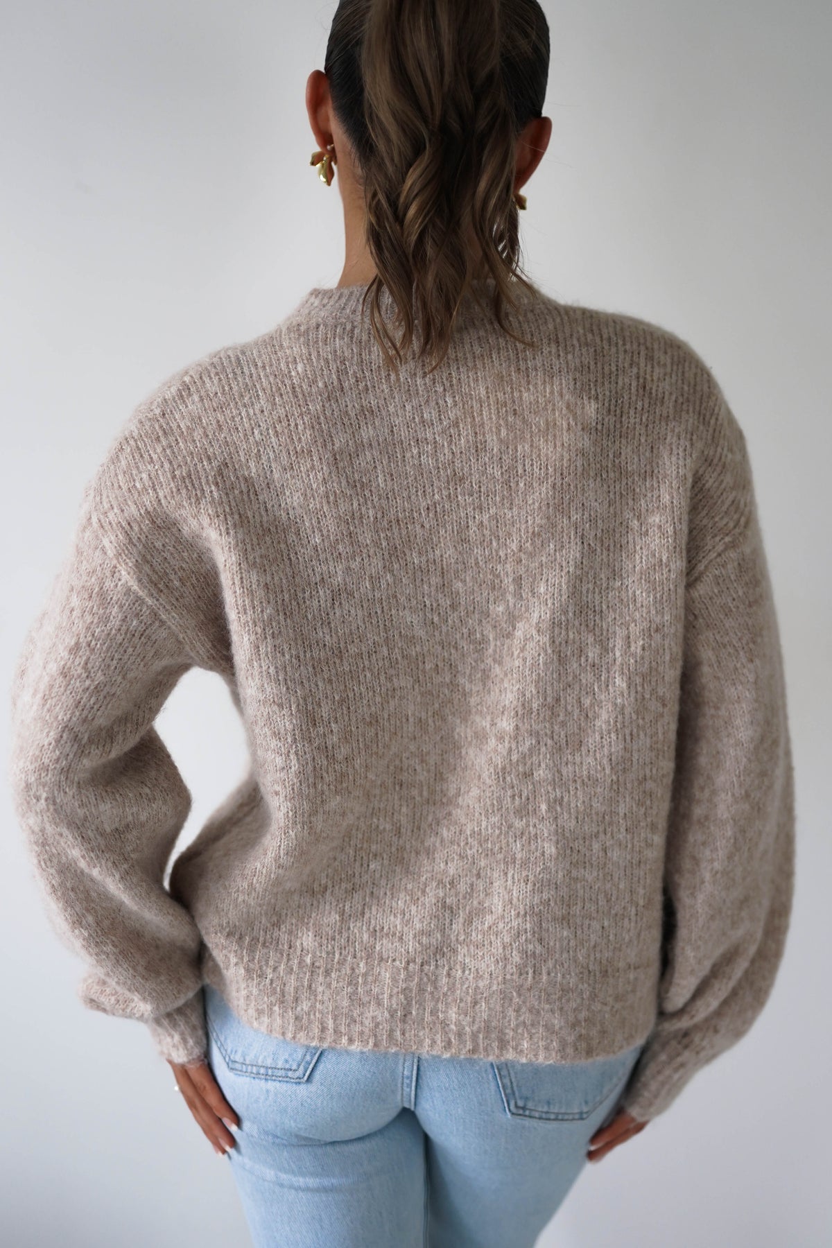 Calix Button Detail Knit Jumper | Taupe-Oh Hello Clothing