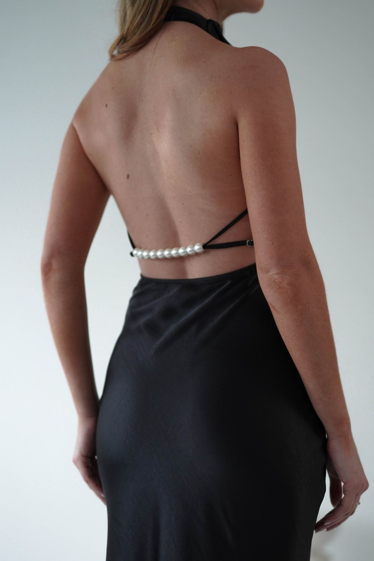 Capriana Pearl Back Maxi Dress | Black-Oh Hello Clothing