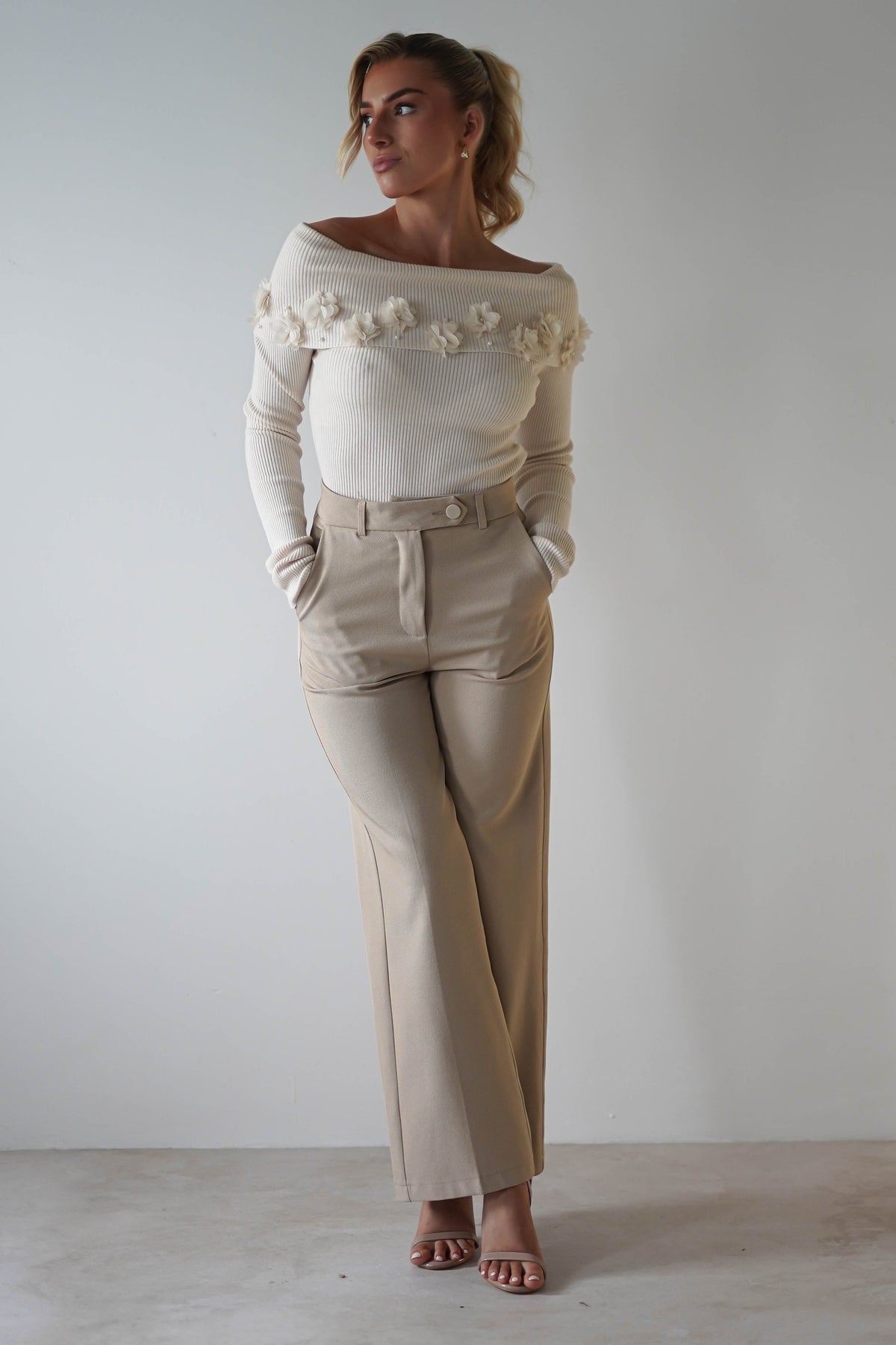 Carey Tailored Pants | Cream-Oh Hello Clothing