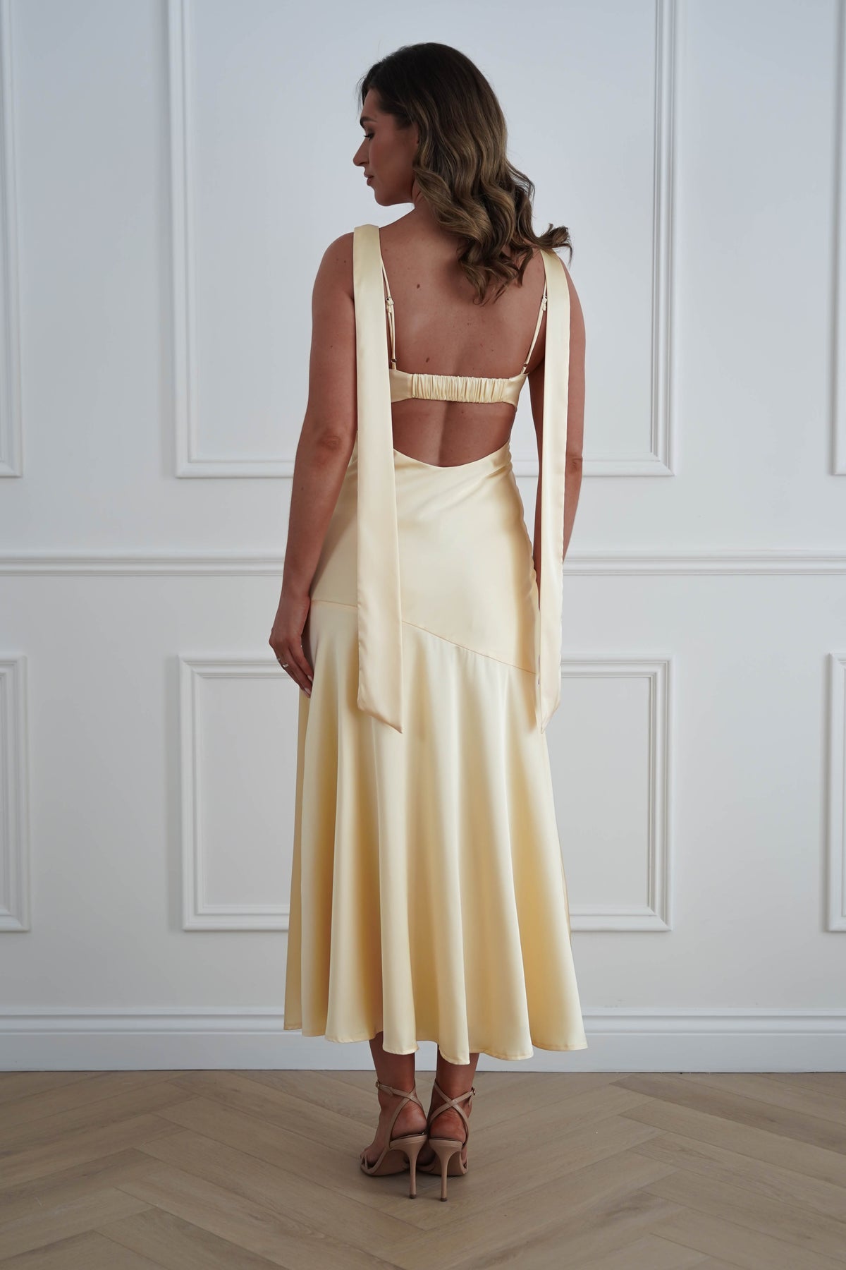 Casina Soft Satin Maxi Dress | Yellow-Oh Hello Clothing