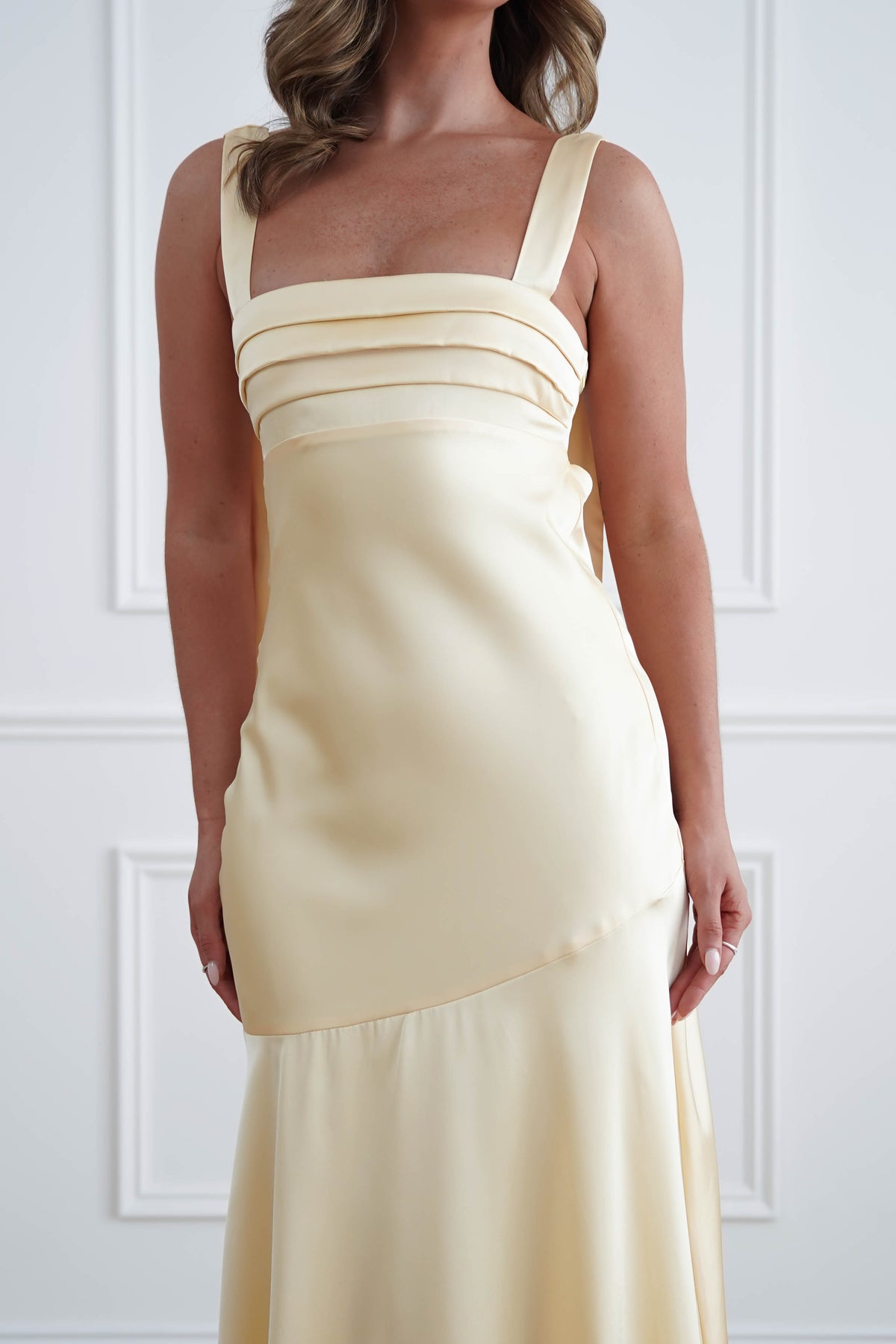 Casina Soft Satin Maxi Dress | Yellow-Oh Hello Clothing