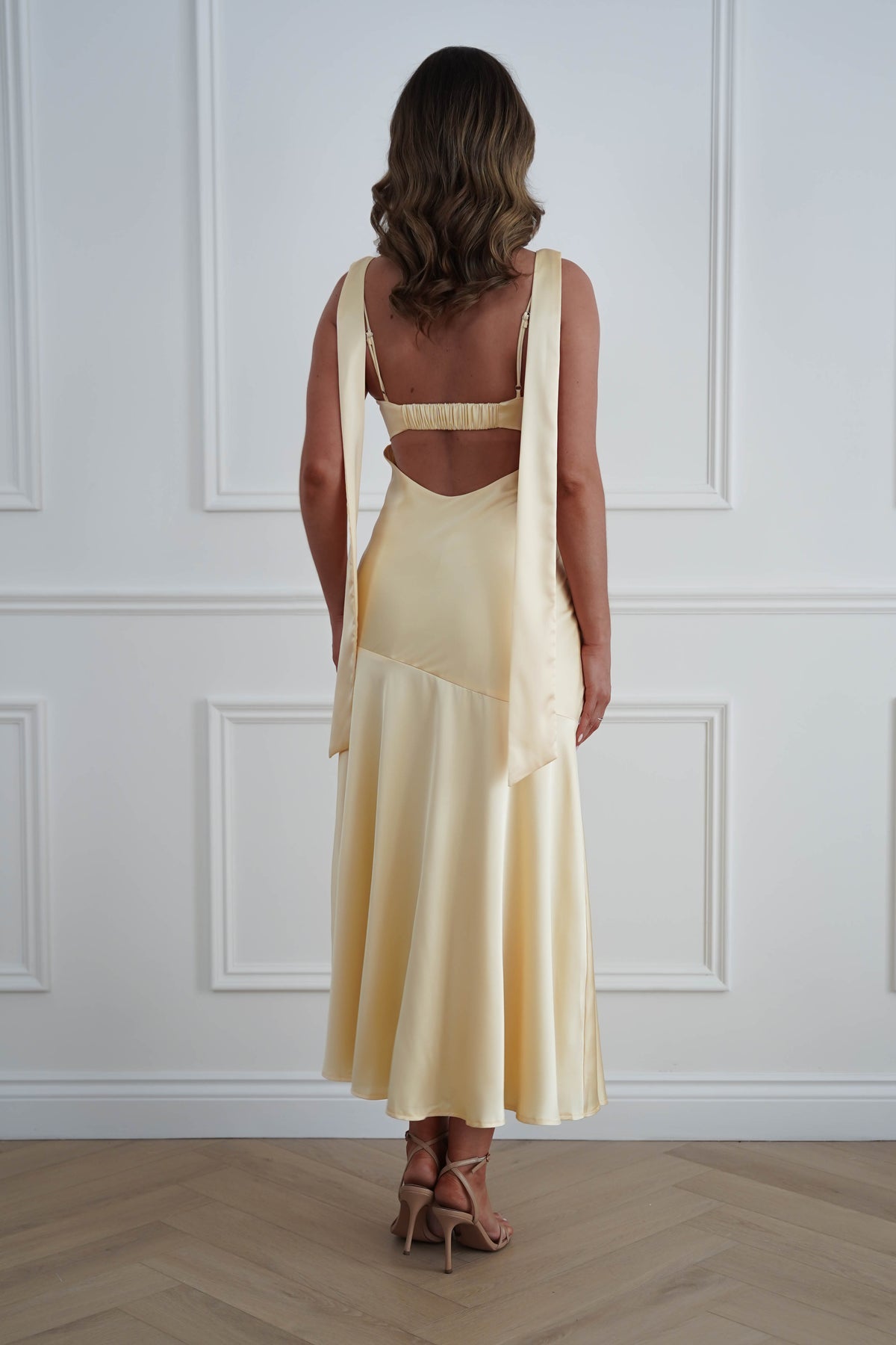 Casina Soft Satin Maxi Dress | Yellow-Oh Hello Clothing