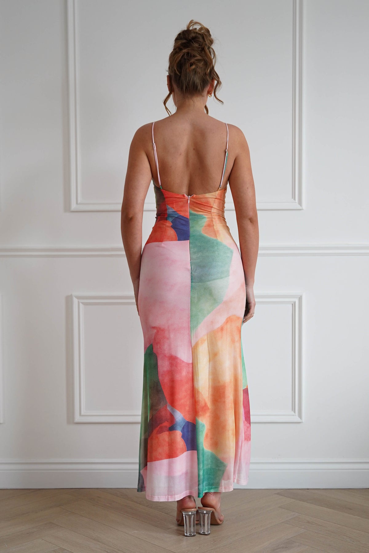 Caspera Mesh Bodycon Maxi Dress | Mixed Print-Oh Hello Clothing