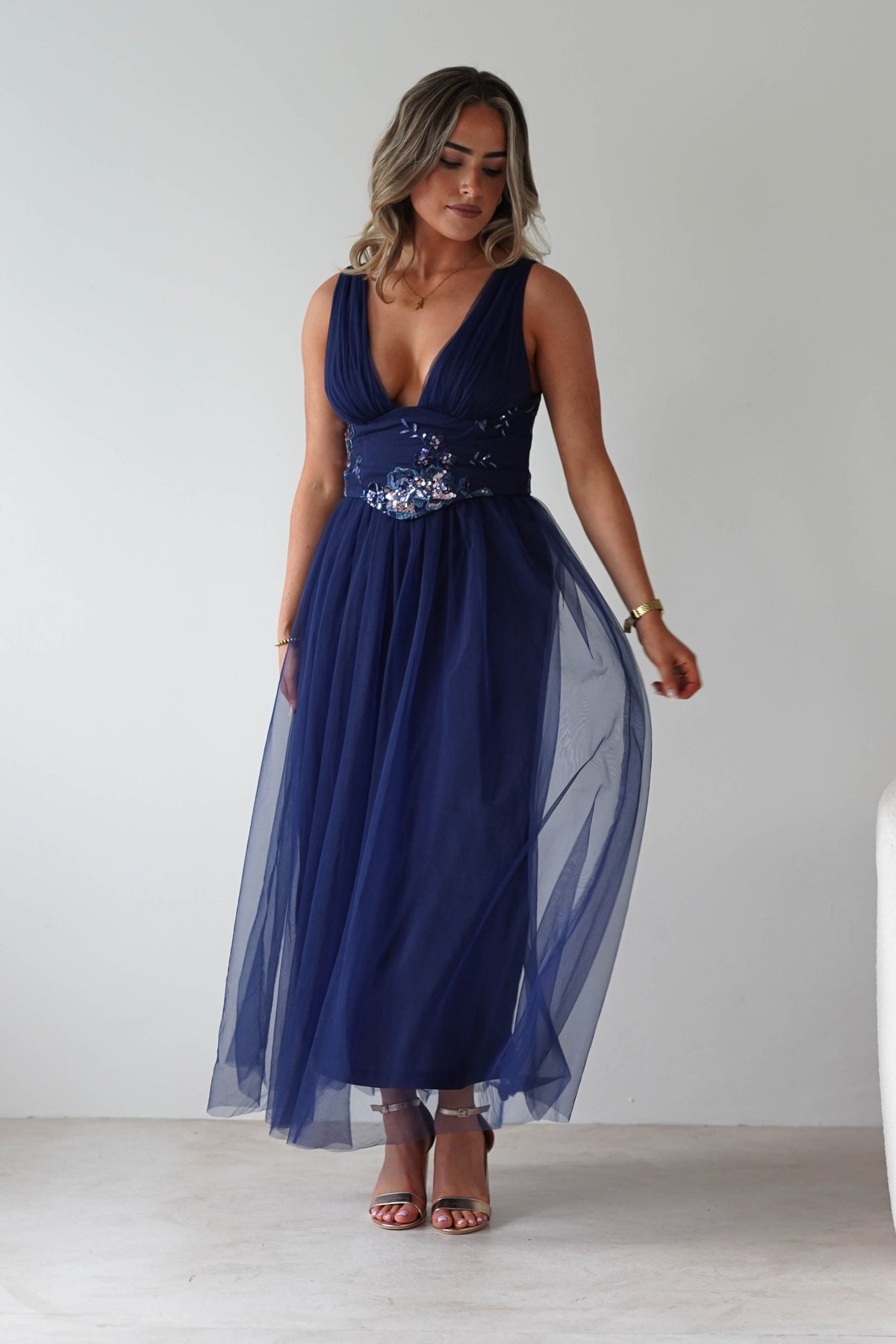 Cecilia Tulle Maxi Dress | Navy-Oh Hello Clothing